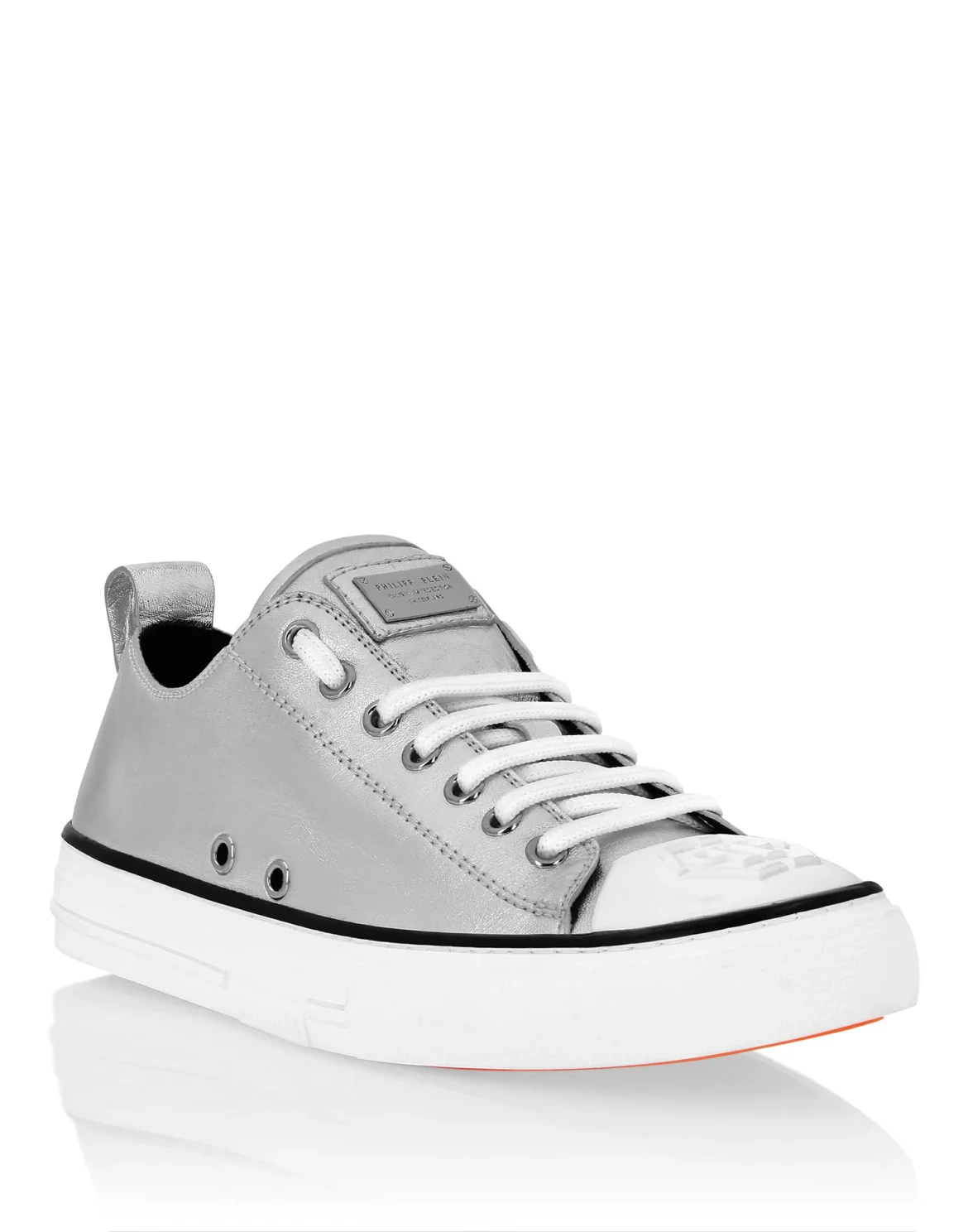 Laminated Leather Lo-Top Sneakers Megastar, цвет: Серебристый
