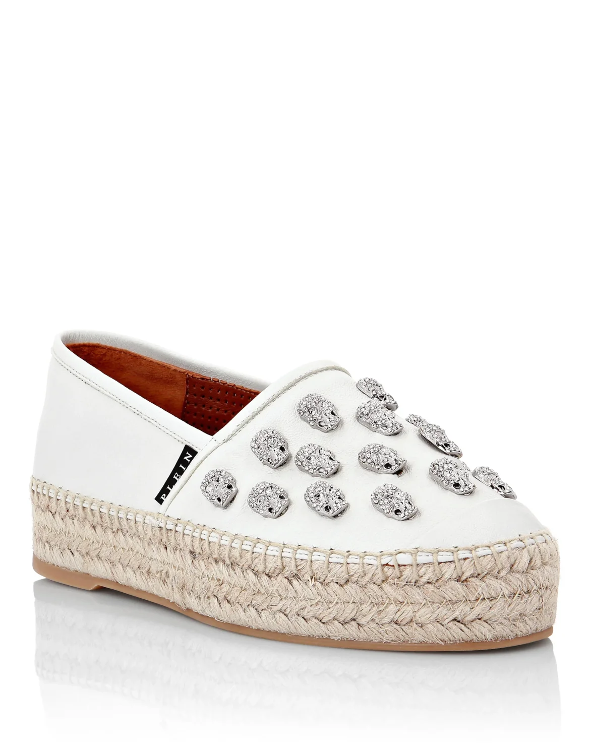 Leather Espadrillas Skull, цвет: Белый
