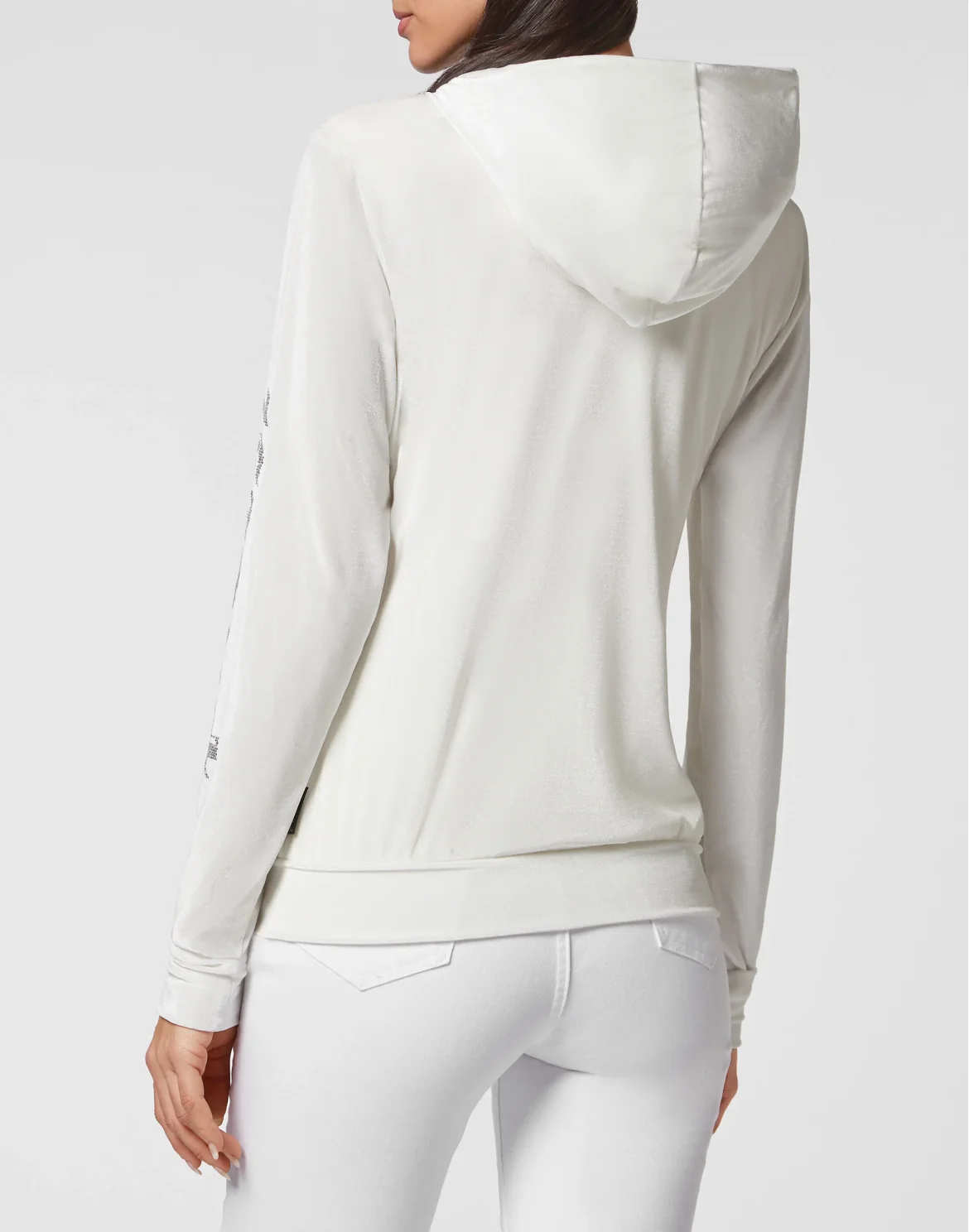 Velvet Hoodie sweatshirt Full Zip  Gothic Plein, цвет: Белый
