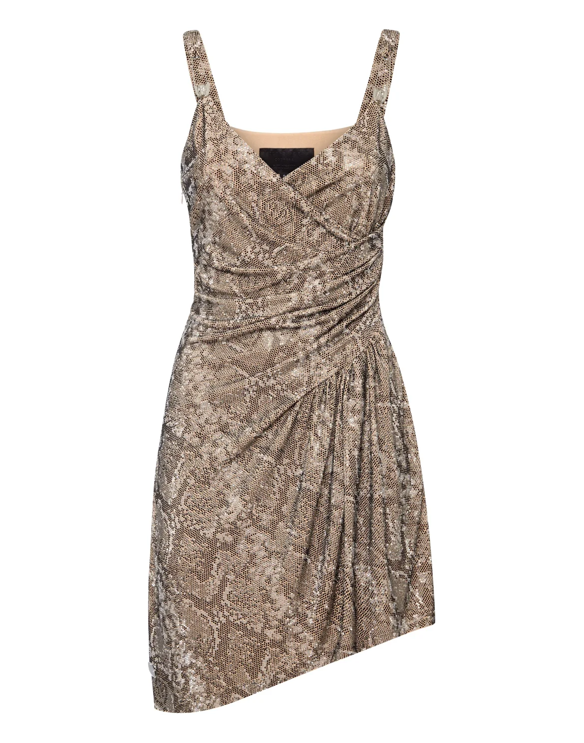 Mini Dress Python Print with Crystals, цвет: Мультиколор