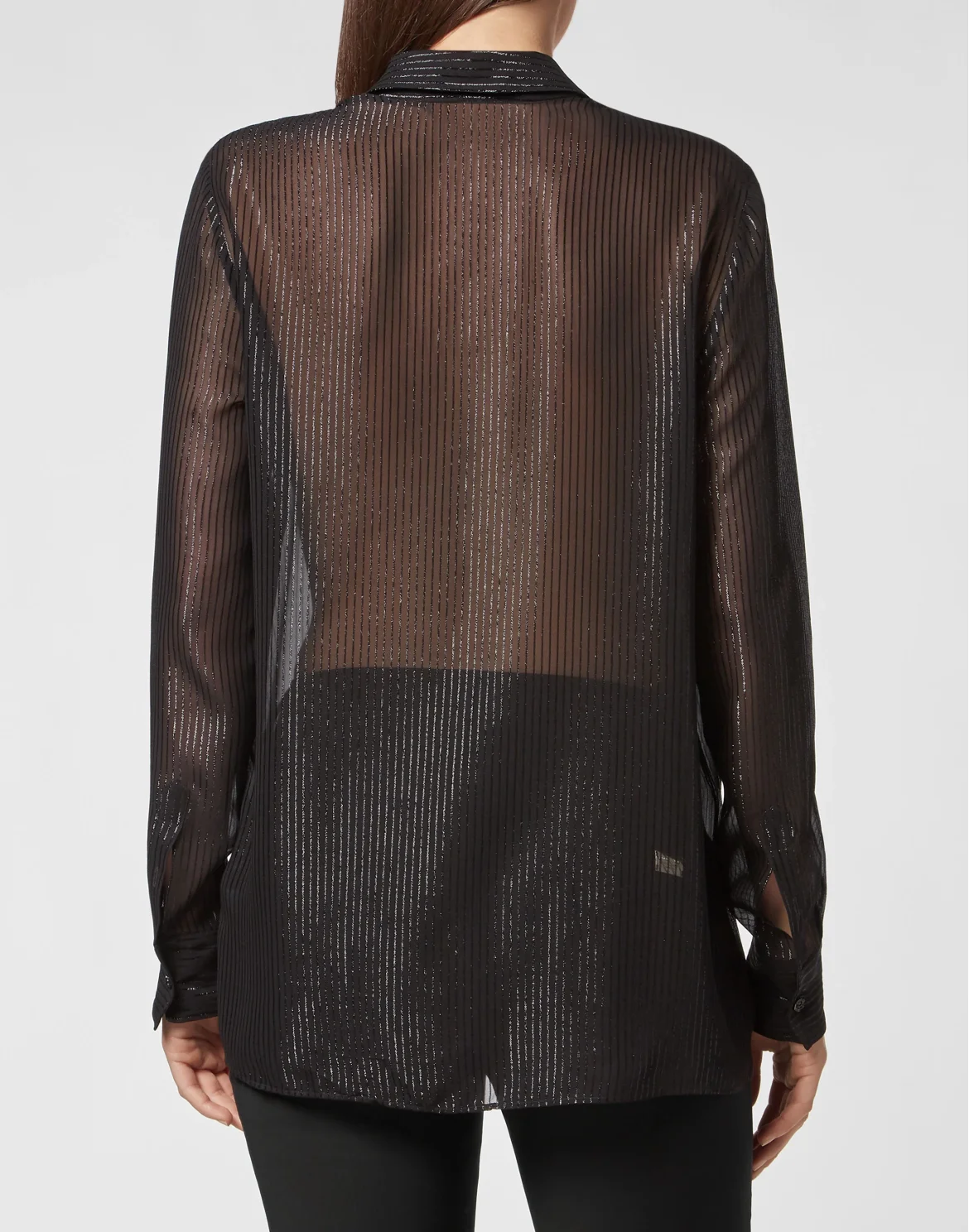 Silk Shirt Lurex with Crystals, цвет: Черный