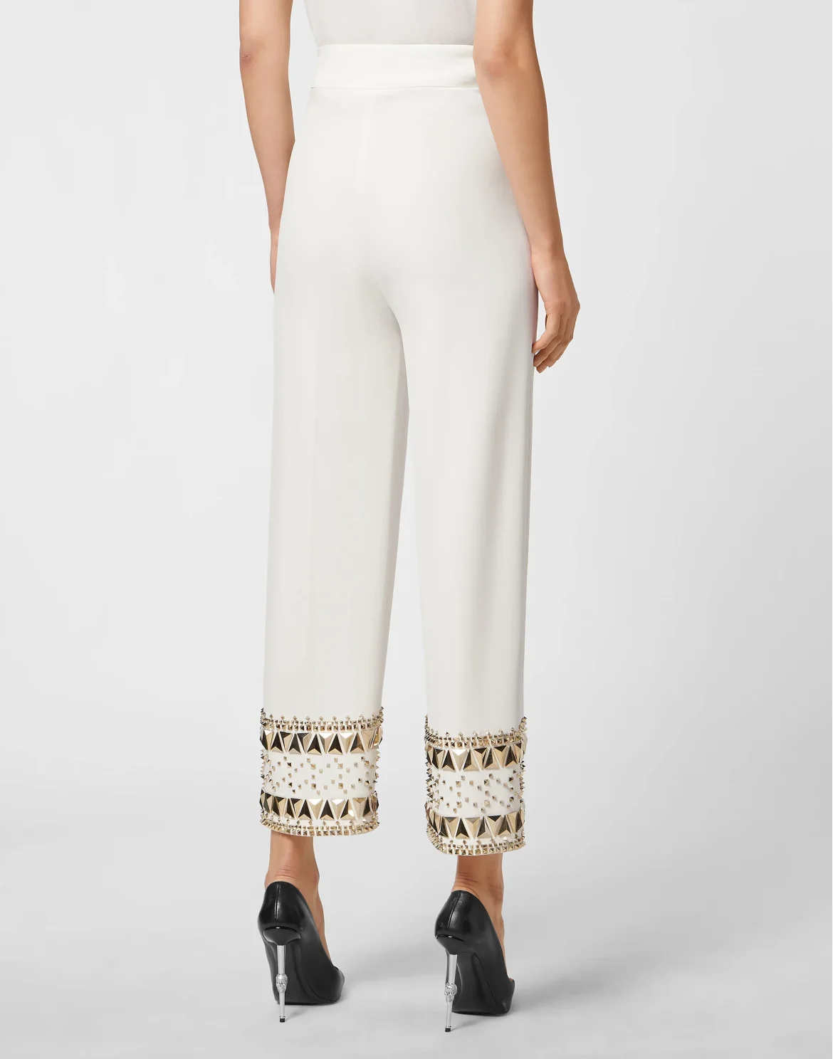 Cady High Waist Trouser Studs, цвет: Белый