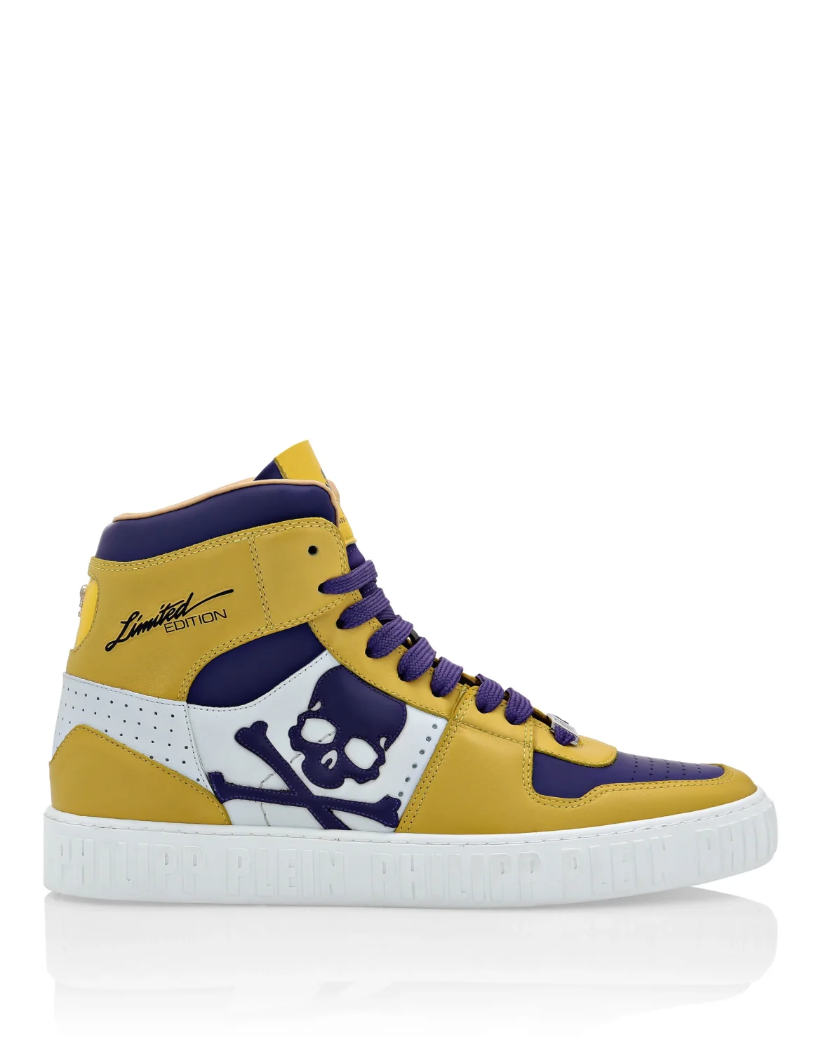 Leather Hi-Top Sneakers Skull, цвет: Фиолетовый