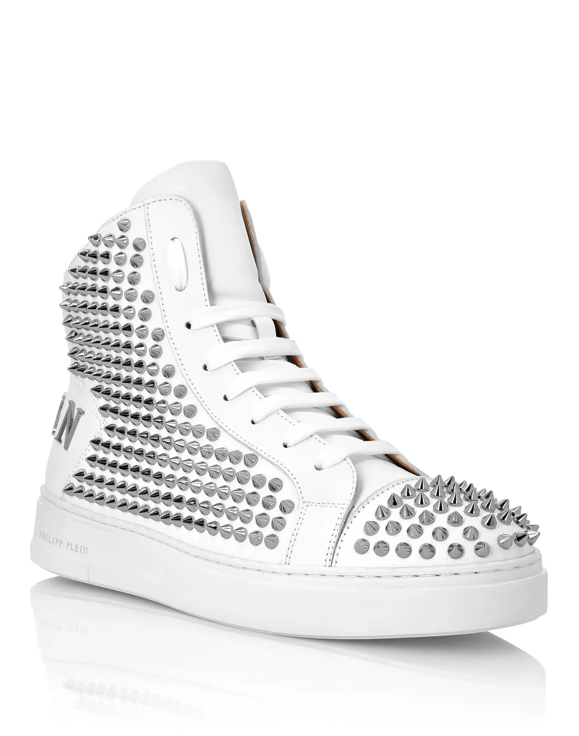 HI-TOP  STUDDED  SNEAKERS, цвет: Белый
