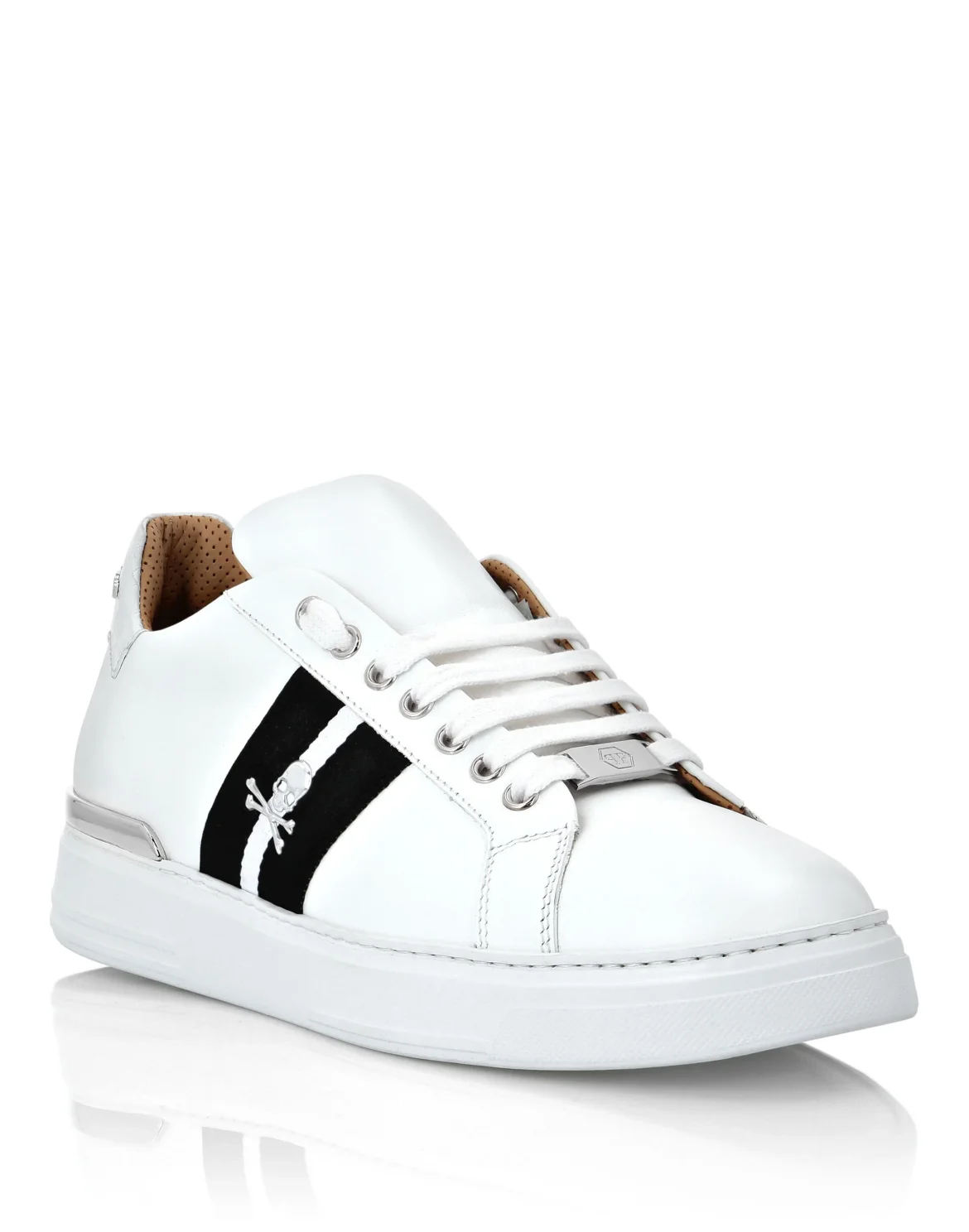 Leather Lo-Top Sneakers Stripes, цвет: Белый