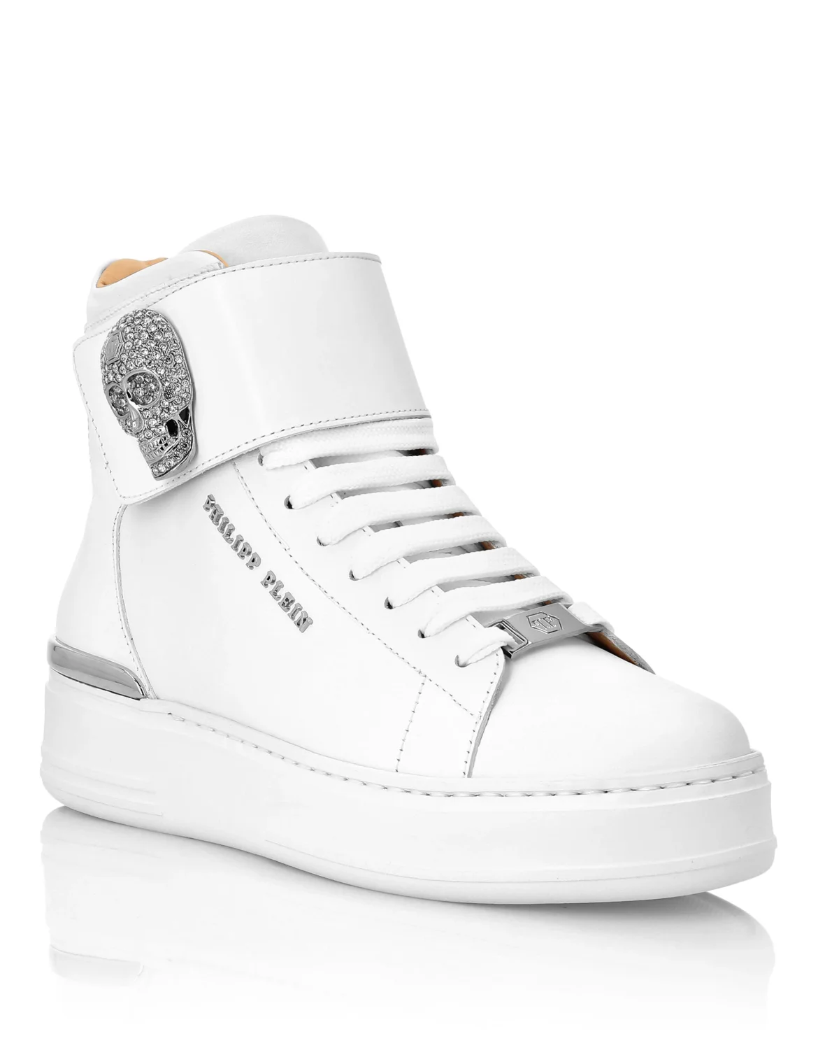 Hi-Top Sneakers Crystal Skull with Crystals, цвет: Белый