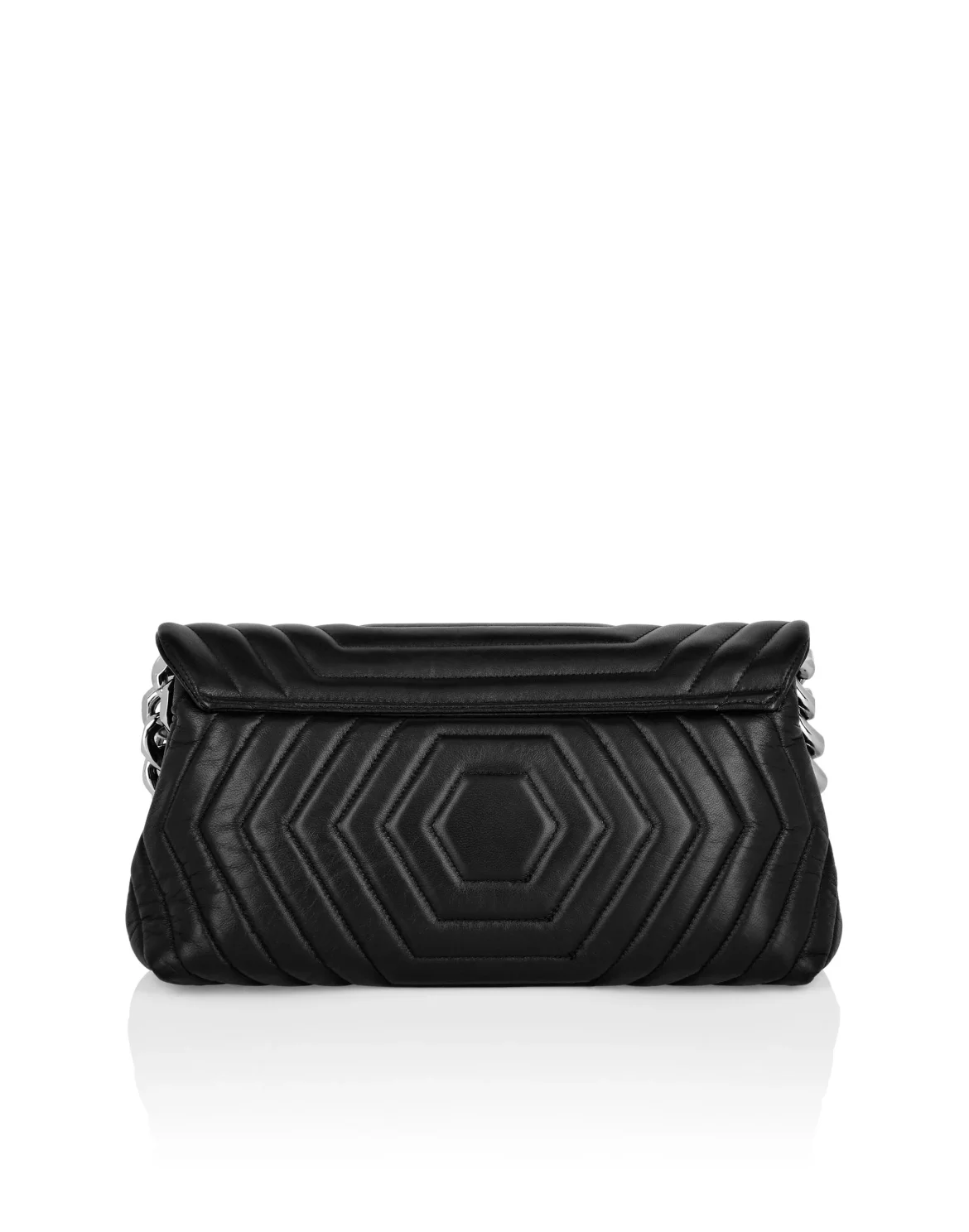 Small Nappa Matellase` Shoulder Bag Hexagon, цвет: Черный
