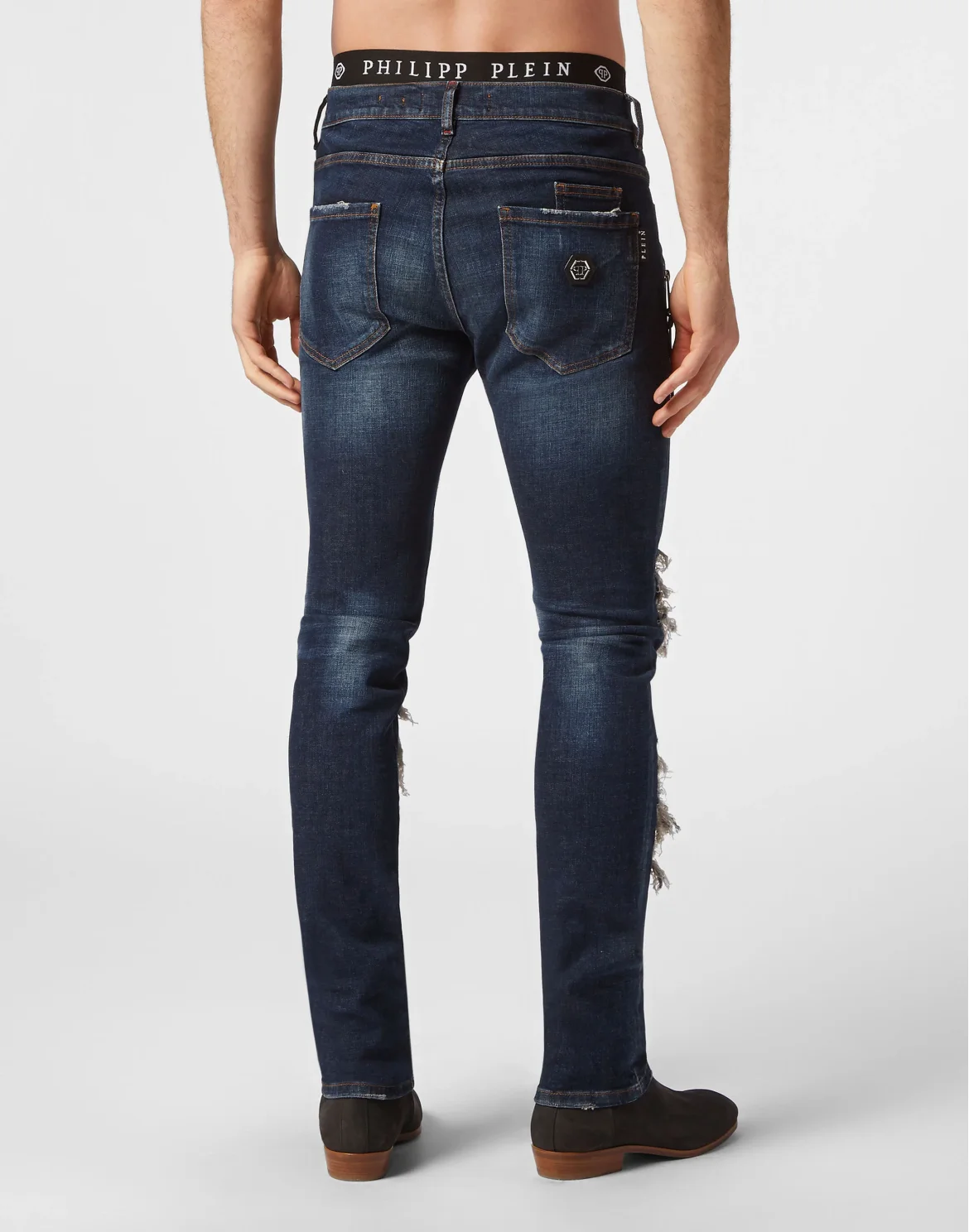 Denim Trousers Biker Fit Destroyed, цвет: Синий