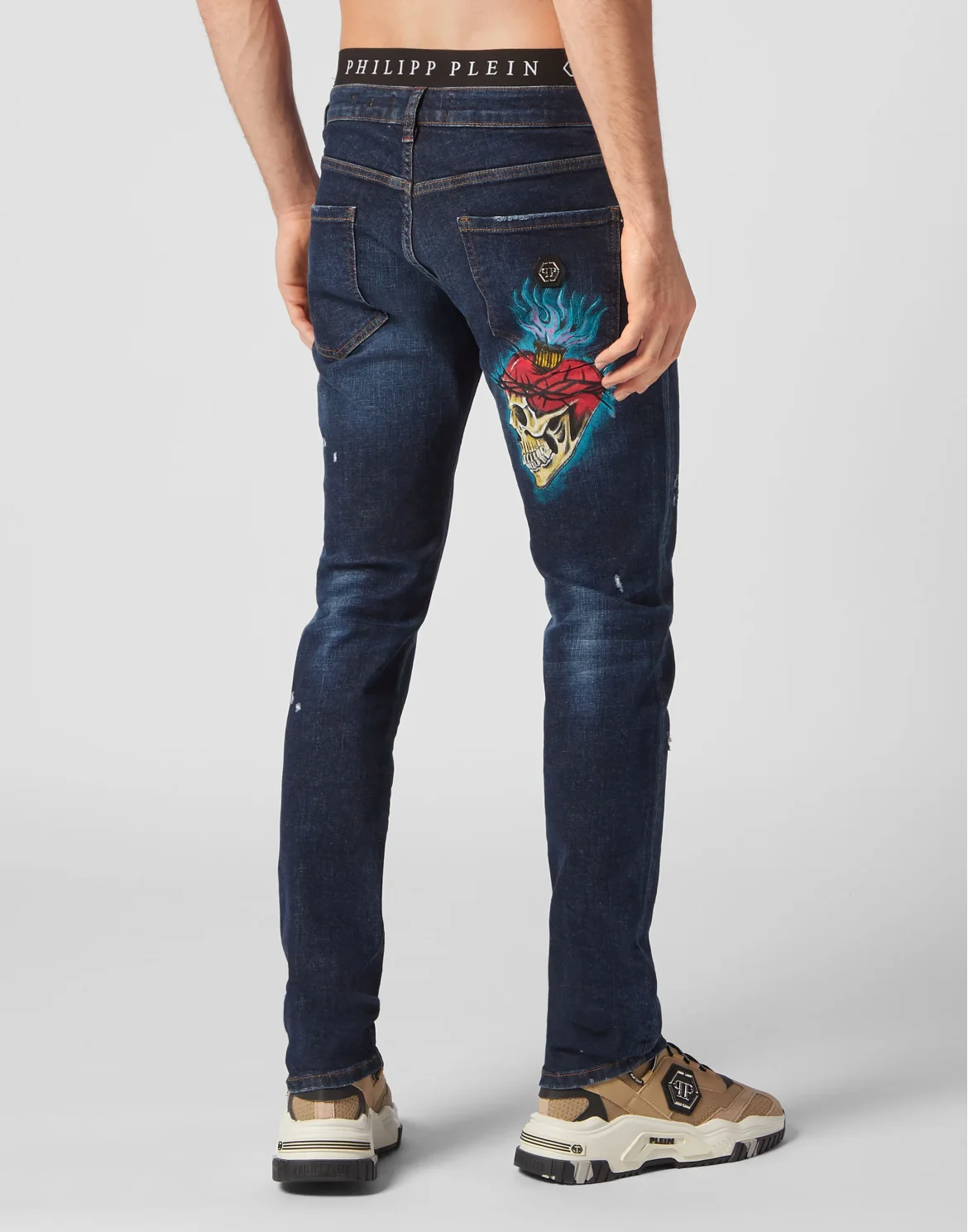 Super Straight Cut Trousers Love Tattoo, цвет: Синий