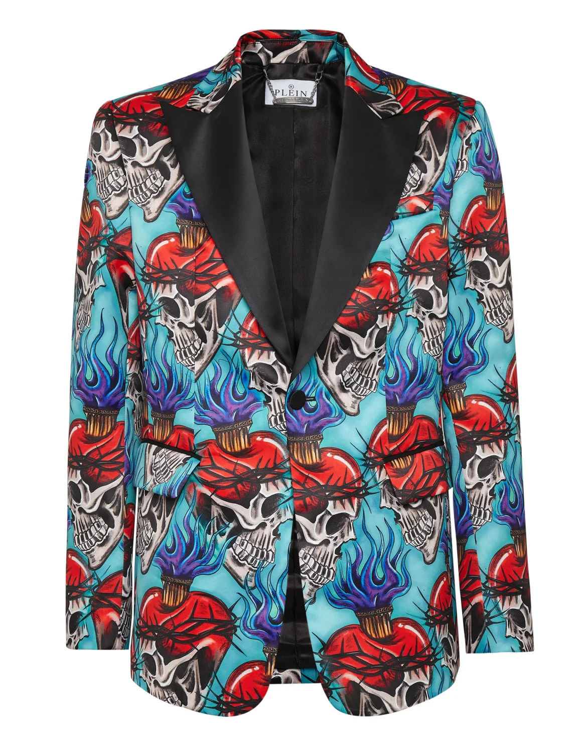 Satin Blazer Lord Fit Love Tattoo, цвет: Бирюзовый