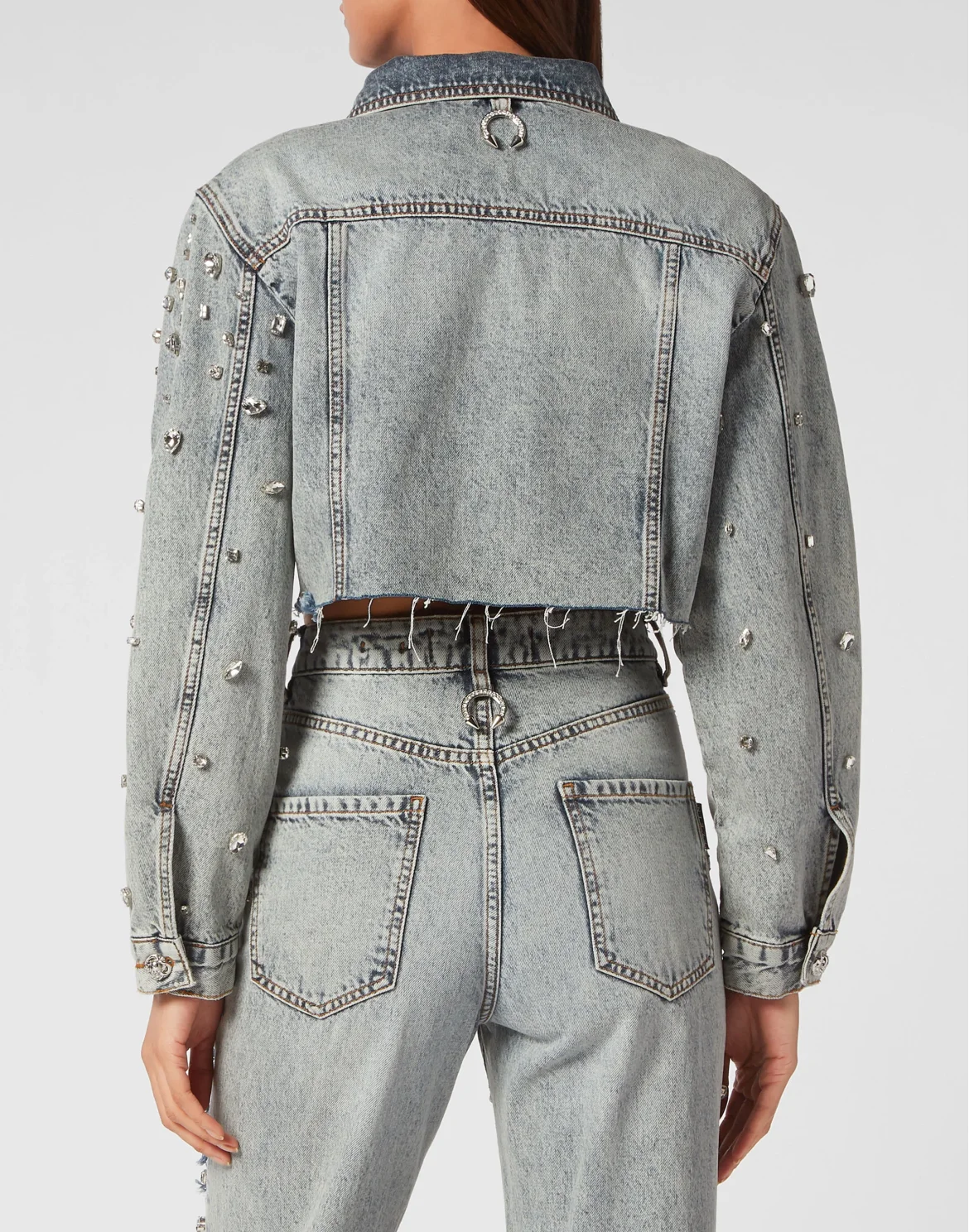 Denim Long Jacket Crystal, цвет: Синий