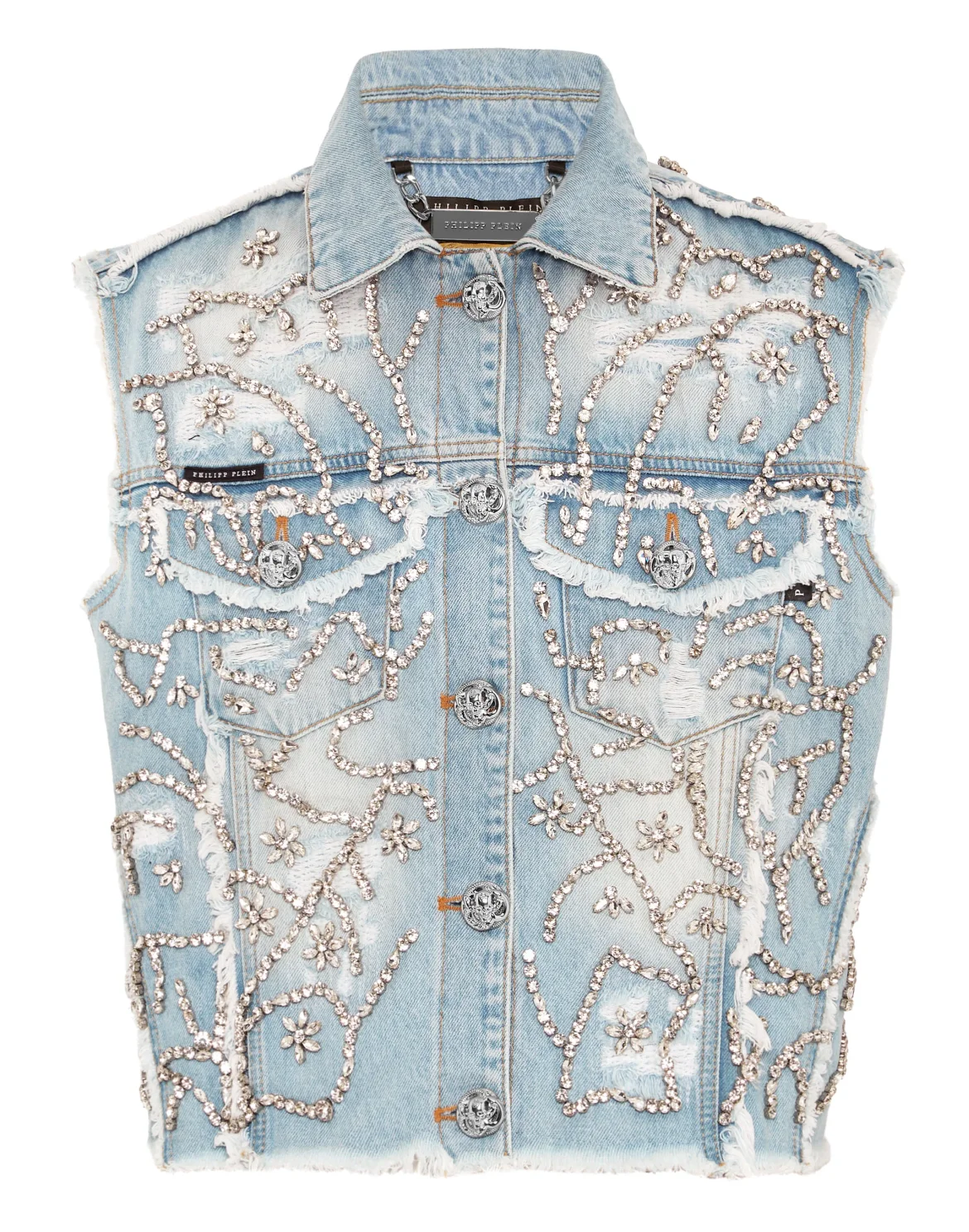 Denim Vest Crystal, цвет: Голубой
