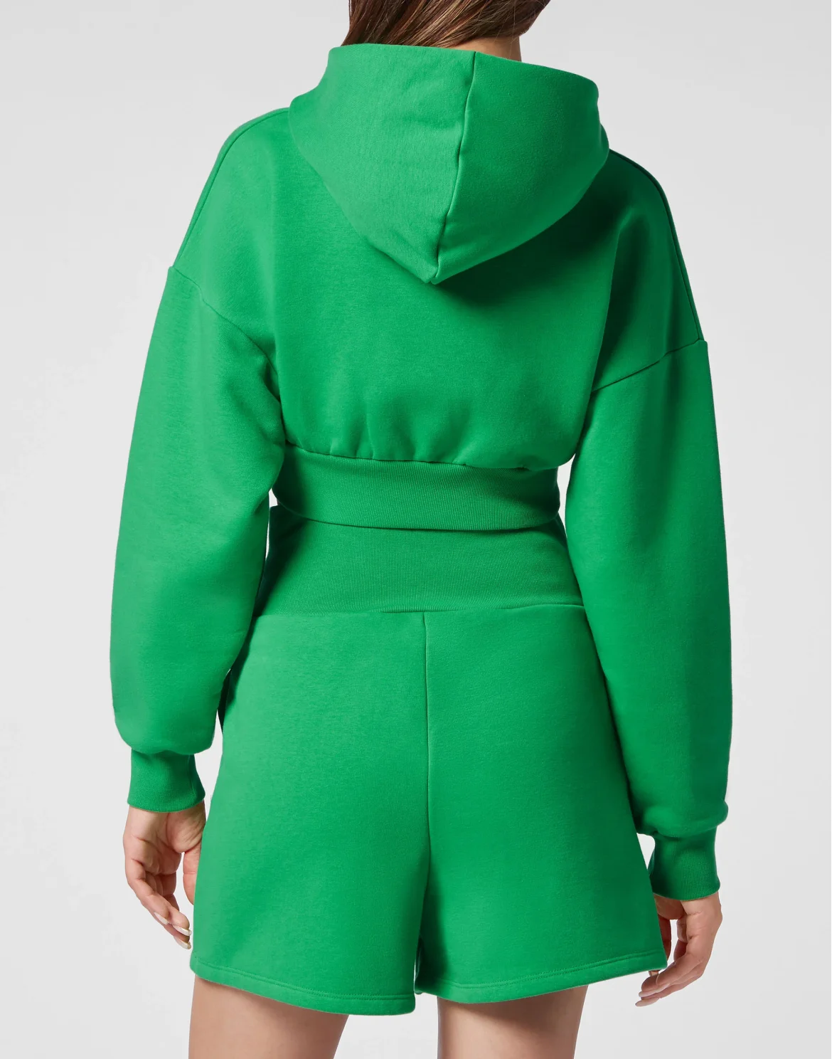 Cropped Hoodie Sweatjacket Gothic Plein, цвет: Зеленый