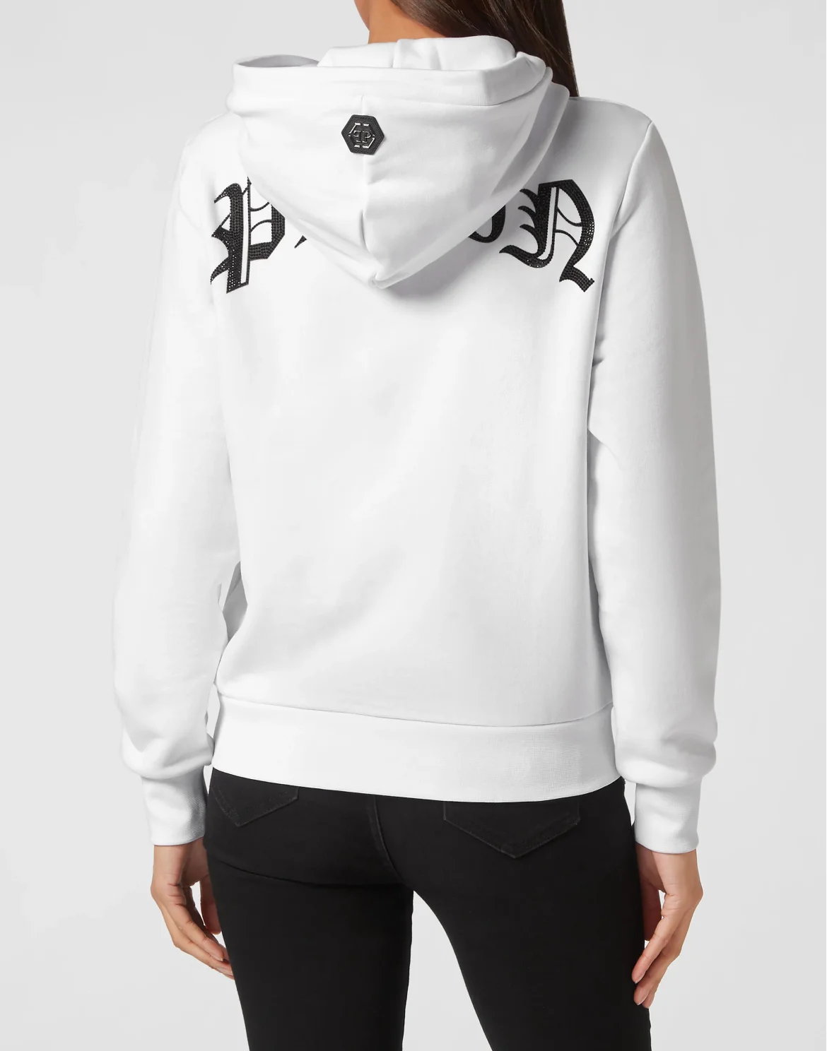 Cropped Hoodie Man Fit Love Tattoo, цвет: Белый