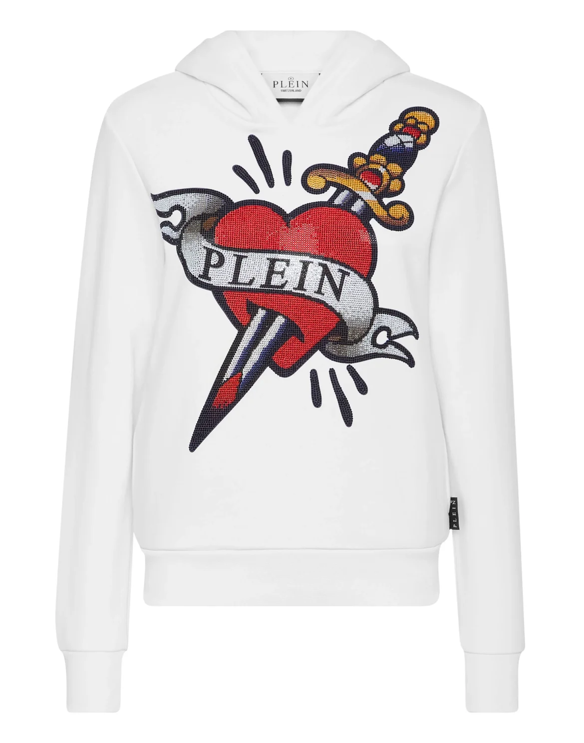 Cropped Hoodie Man Fit Love Tattoo, цвет: Белый