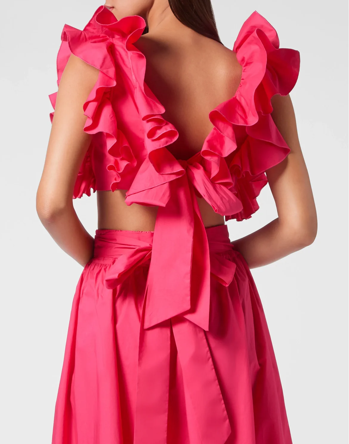 Volant Cropped Top, цвет: Розовый