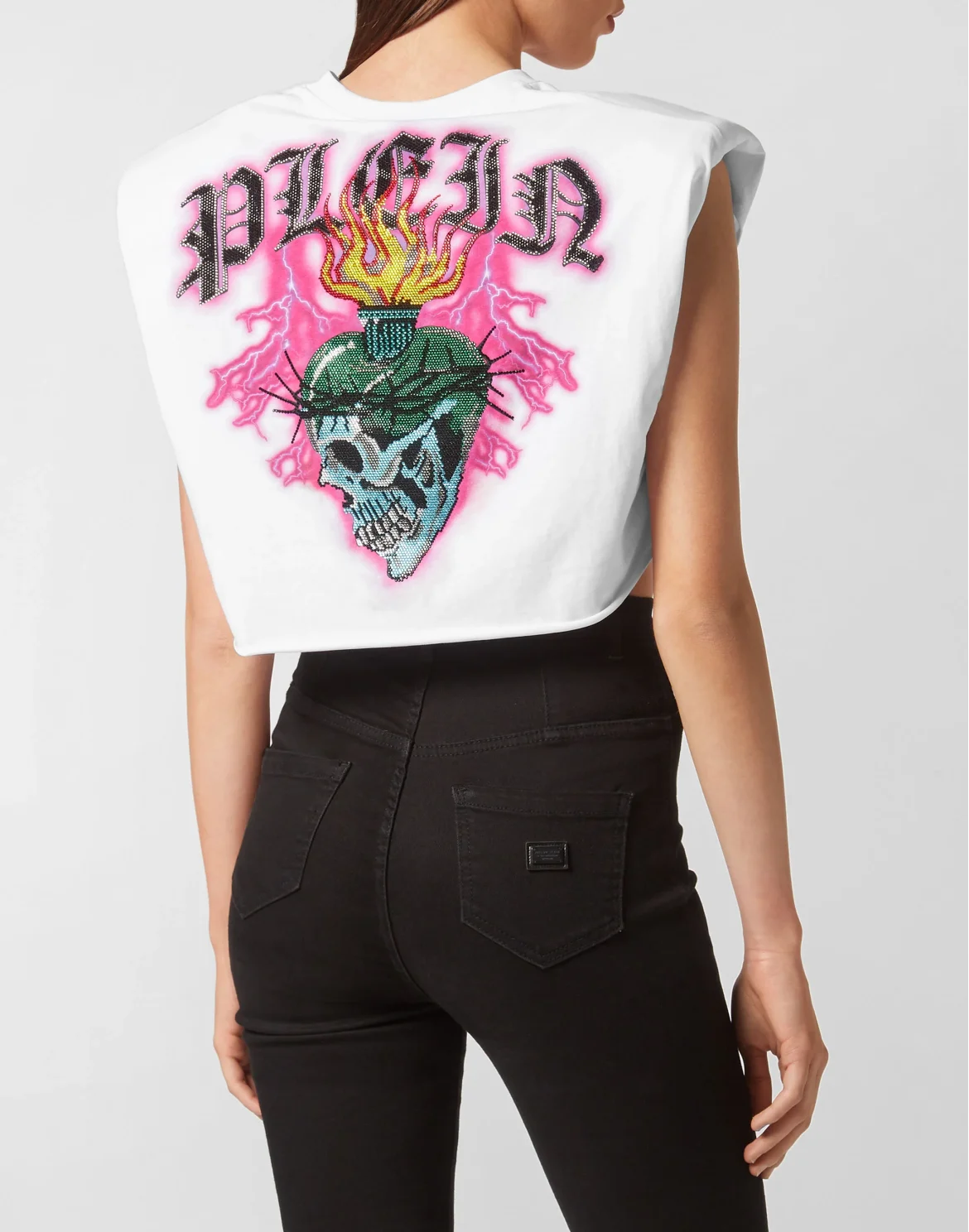 Shoulder Pads Cropped Top Love Tattoo, цвет: Белый