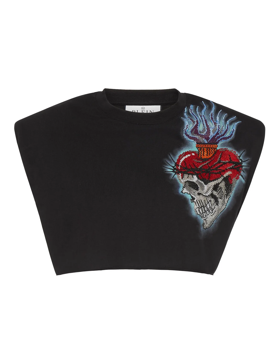 Shoulder Pads Cropped Top Love Tattoo, цвет: Черный