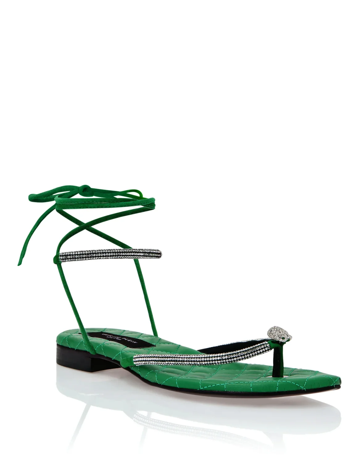 Flat Sandals Crystal Skull, цвет: Зеленый