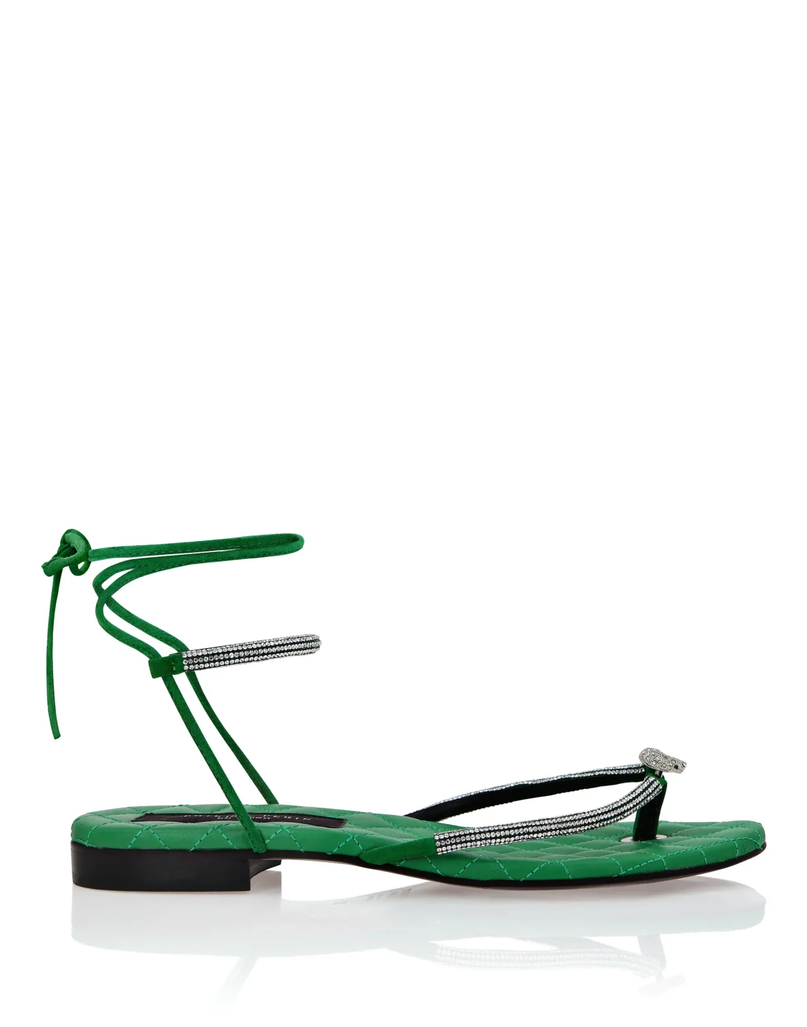 Flat Sandals Crystal Skull, цвет: Зеленый