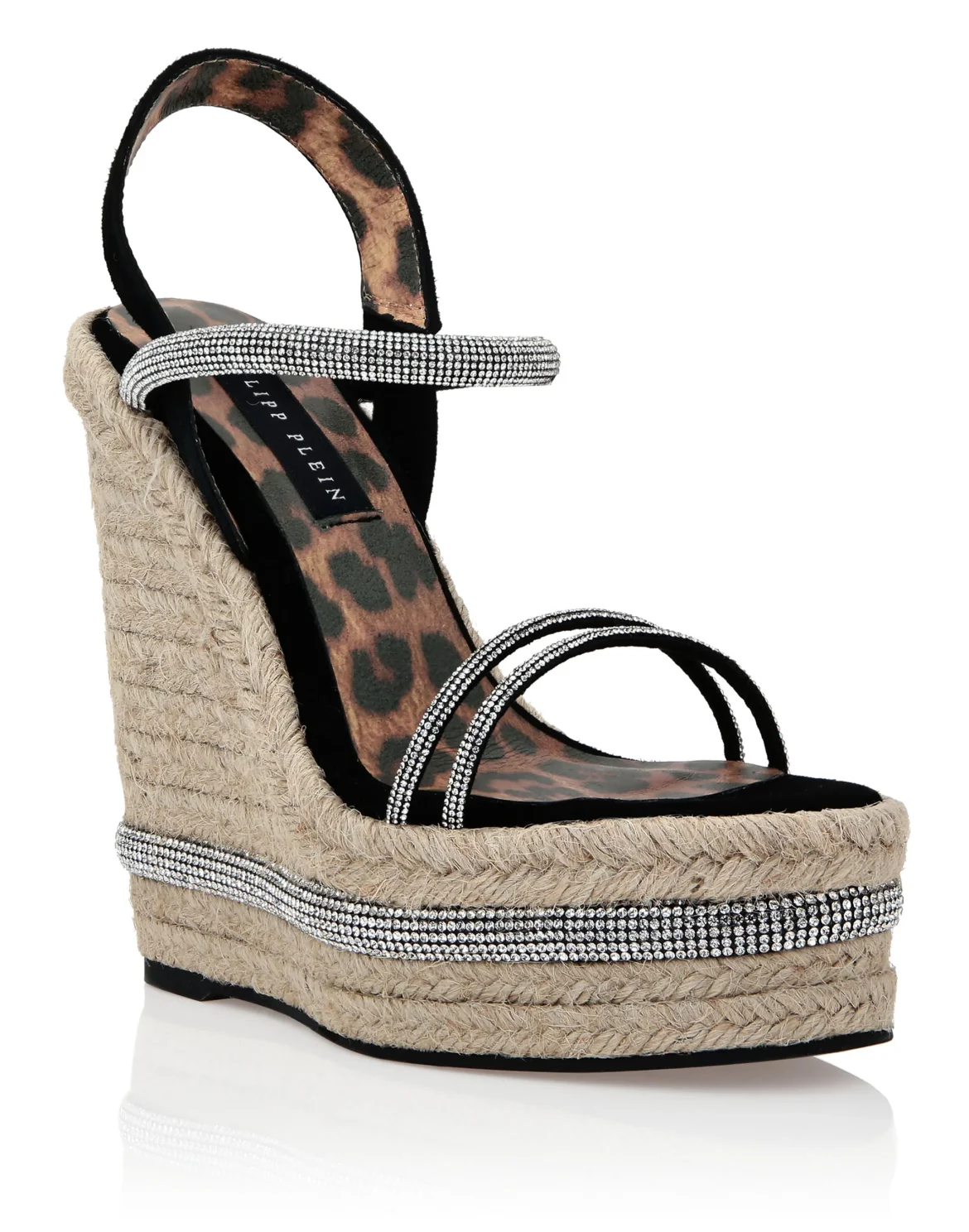 Crystal Wedge Sandals, цвет: Черный