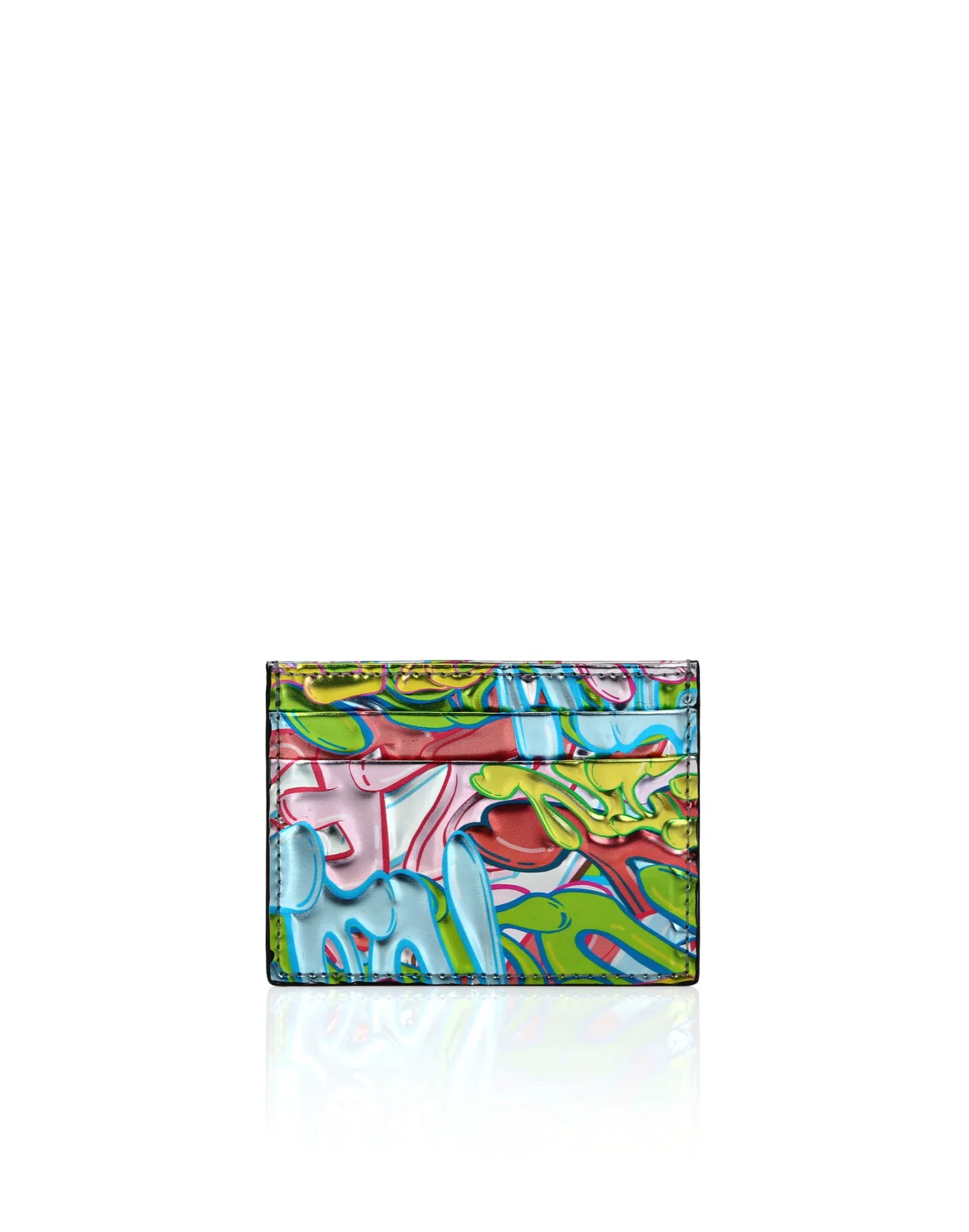 Mirror Leather Credit Cards Holder Bombing Graffiti, цвет: Мультиколор