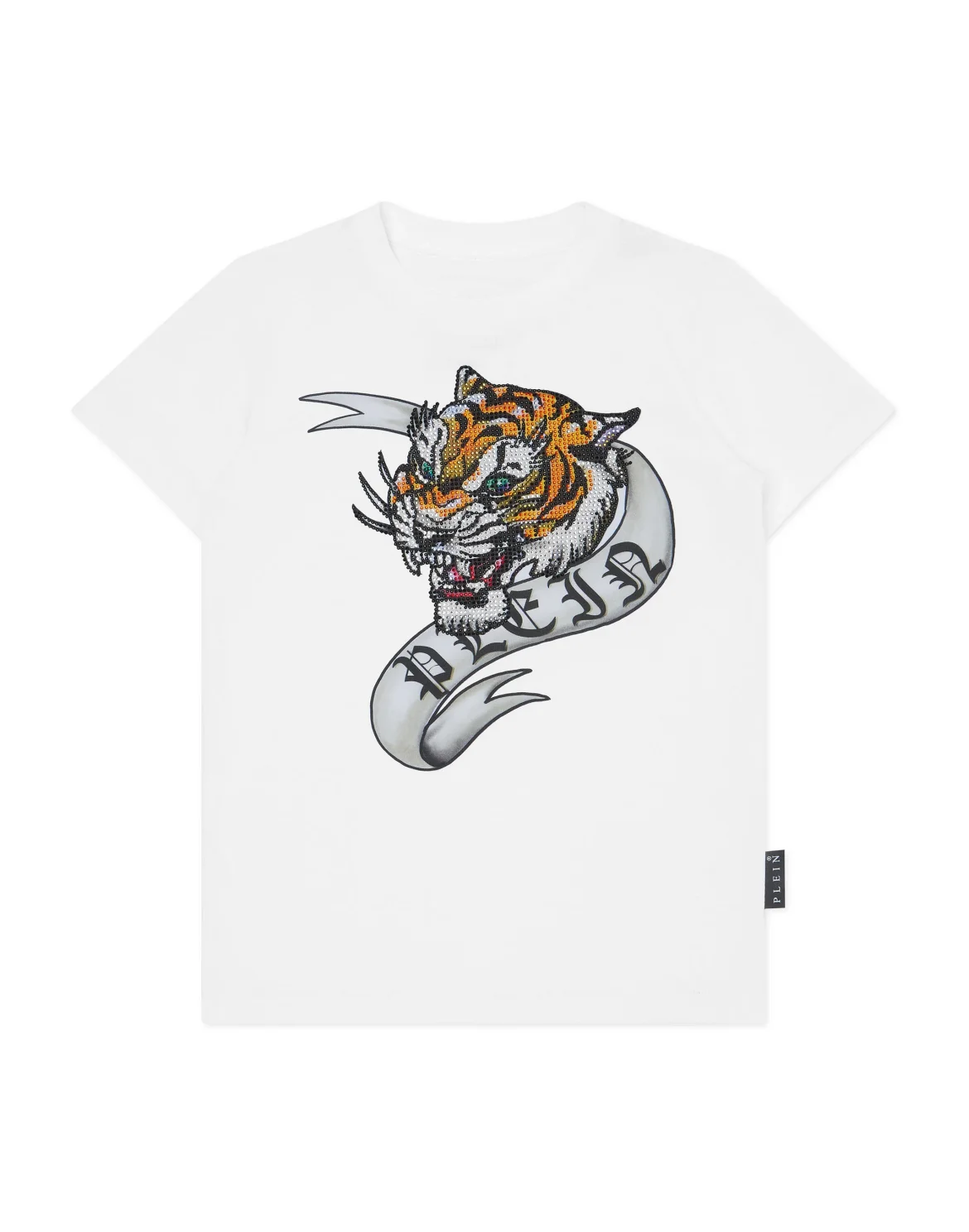 T-shirt Round Neck Tiger, цвет: Белый