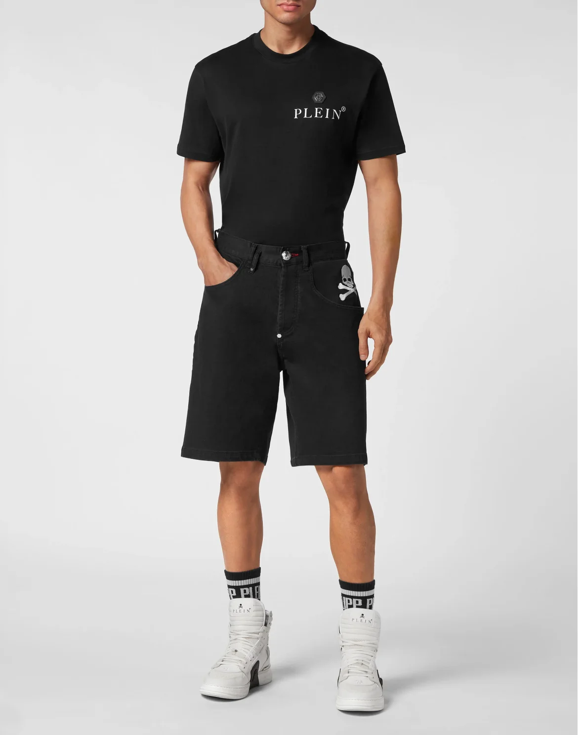Denim Shorts Formentera Fit Skull&Bones, цвет: Черный