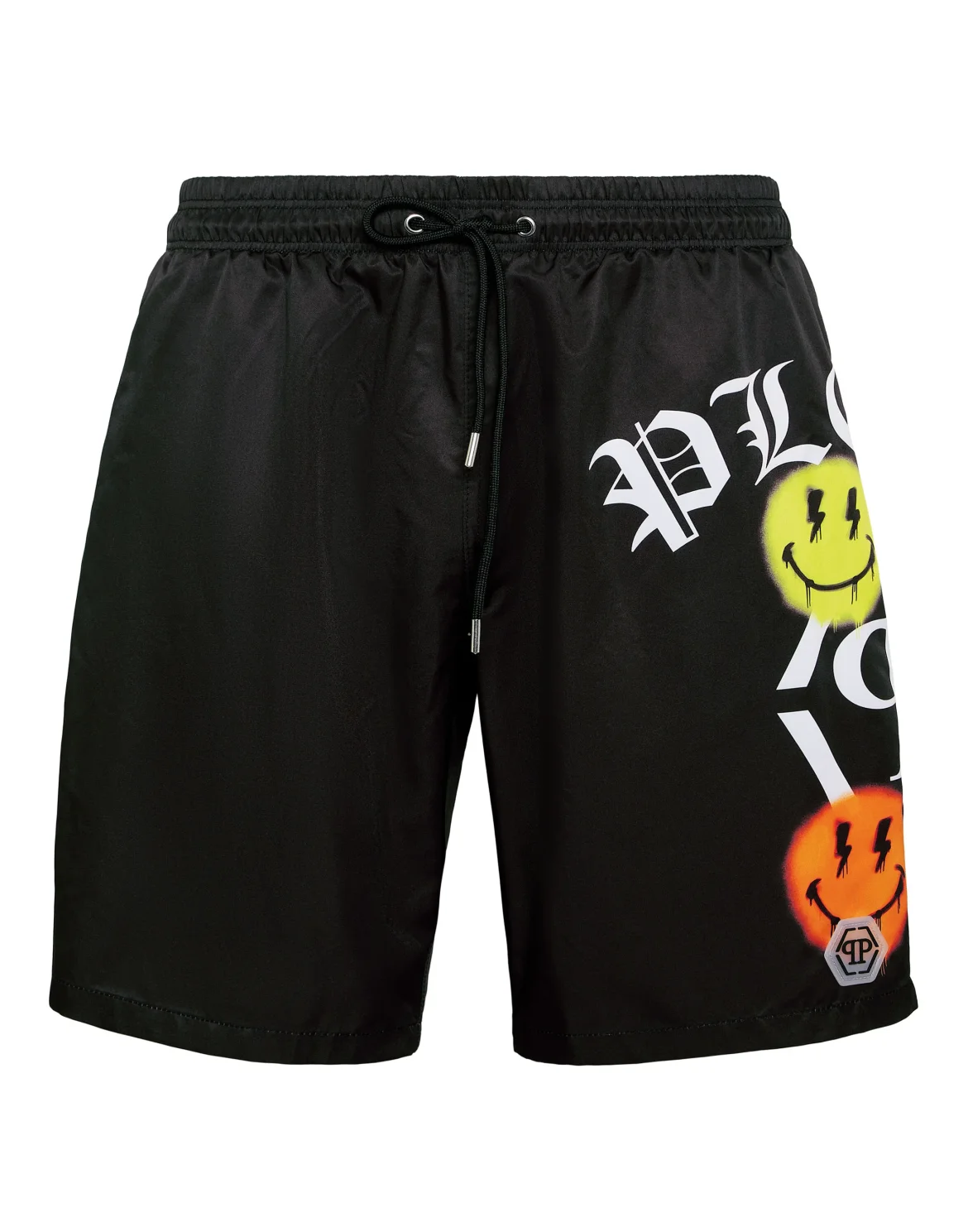 Jogging Shorts with Smile Print, цвет: Черный