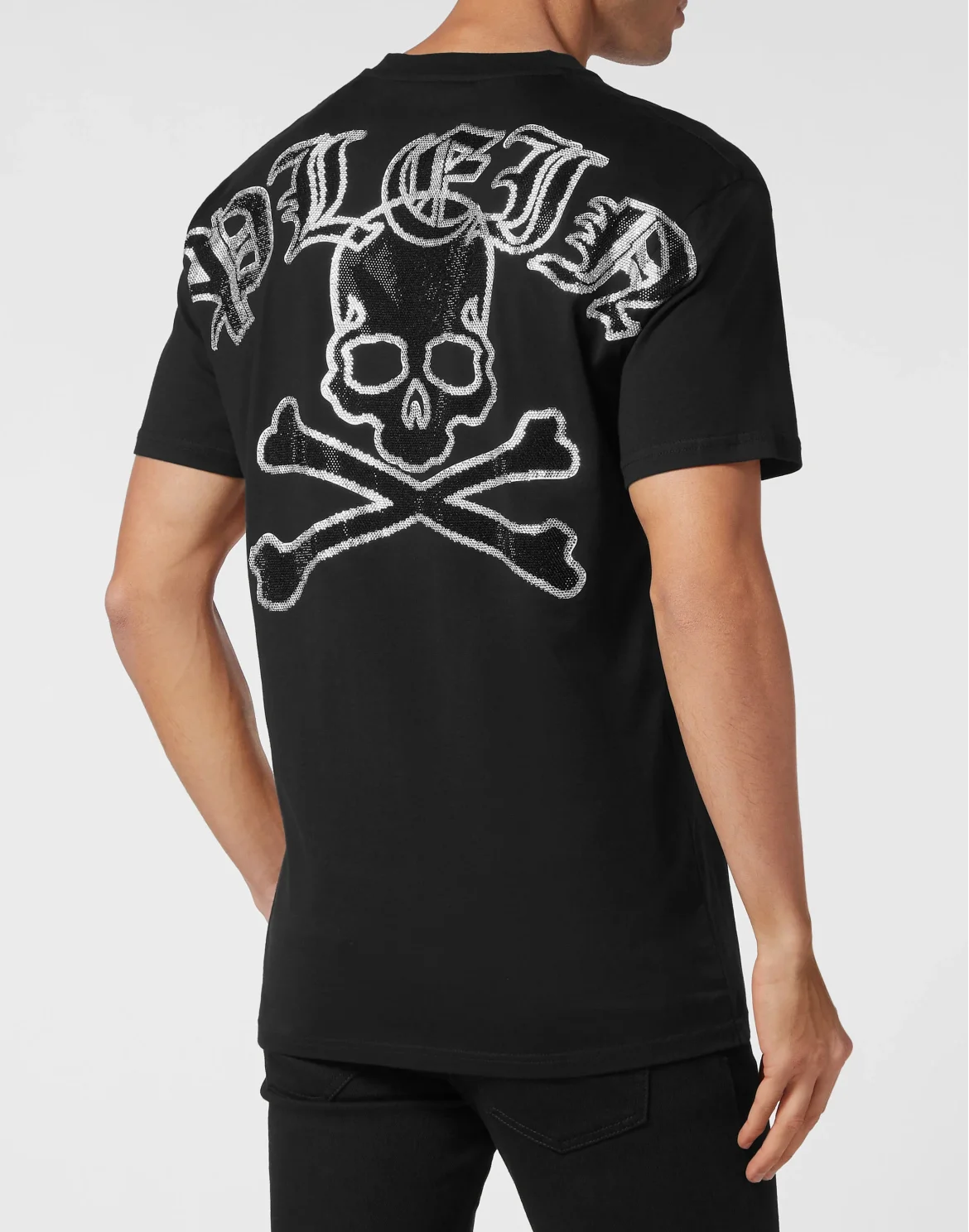 T-shirt Round Neck SS with Crystals Skull&Bones, цвет: Черный