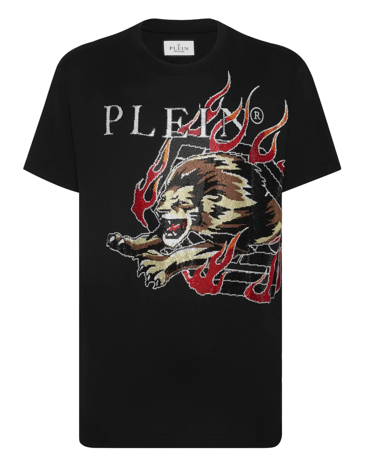 T-shirt Round Neck SS with crystals Lion Circus, цвет: Черный
