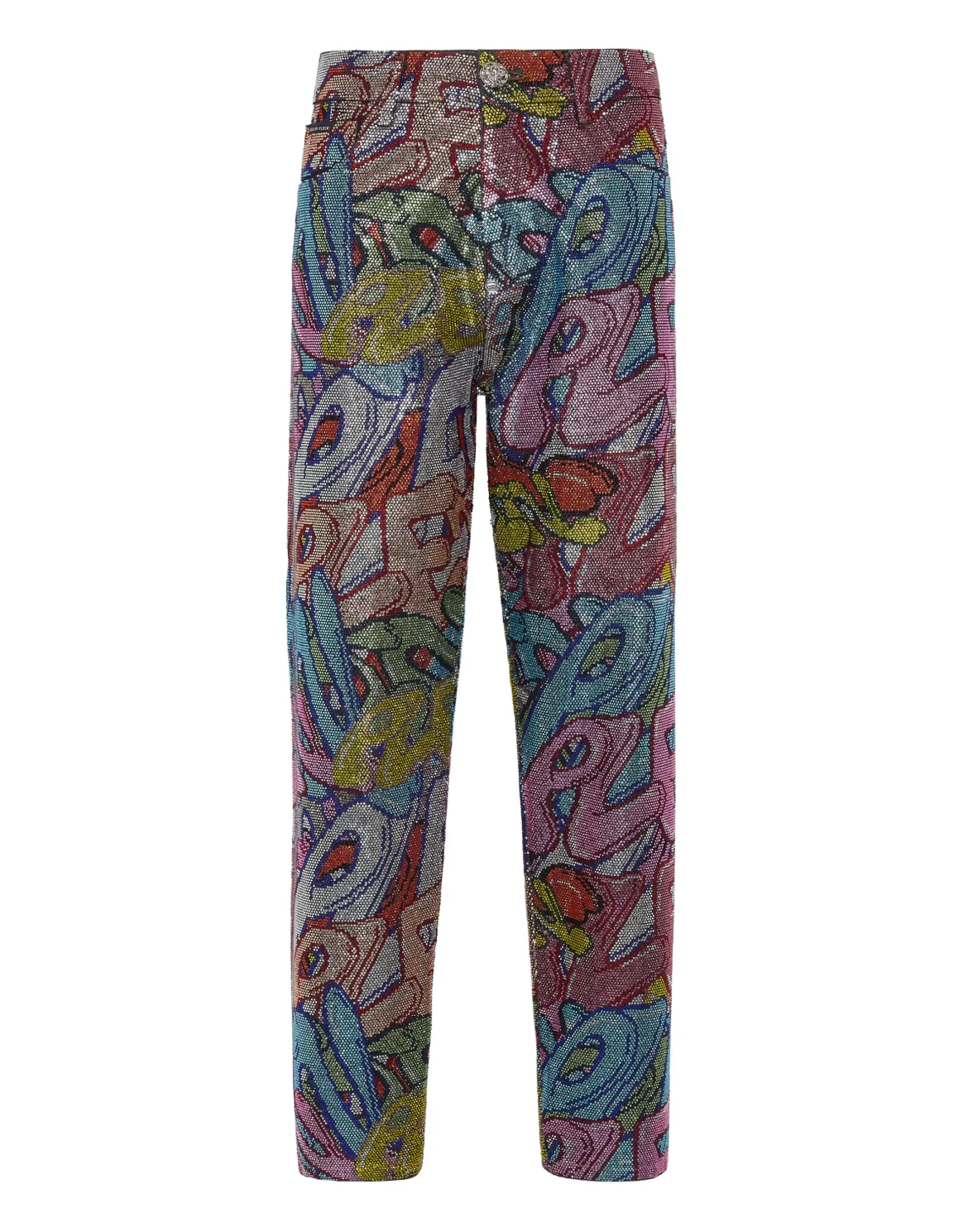 Denim Trousers Mom Fit Brooches, цвет: Синий