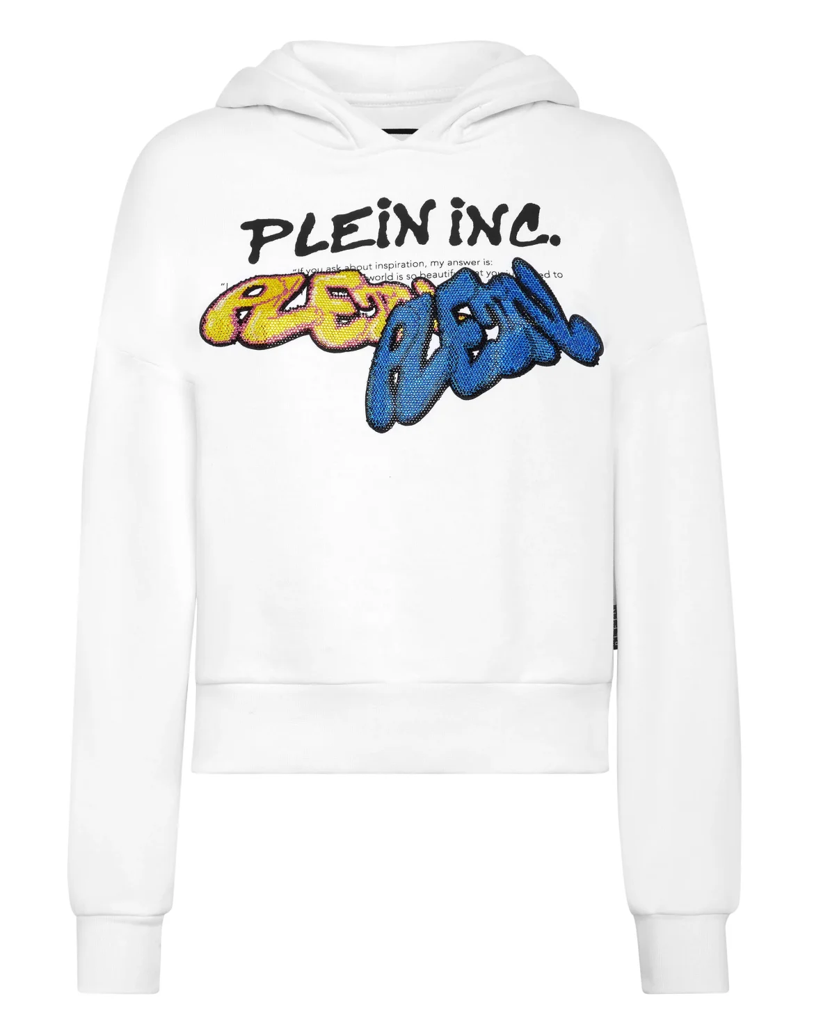 Cropped Hoodie Sweatshirt Bombing Graffiti, цвет: Белый