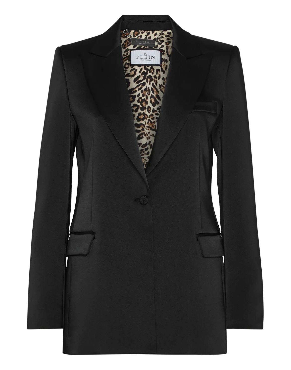 Satin Boxy Blazer Crystal Skull, цвет: Черный