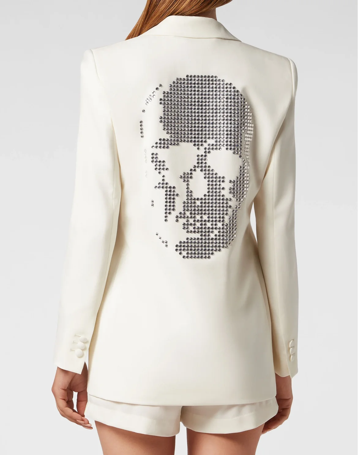 Wool Boxy Blazer Crystal Skull, цвет: Белый