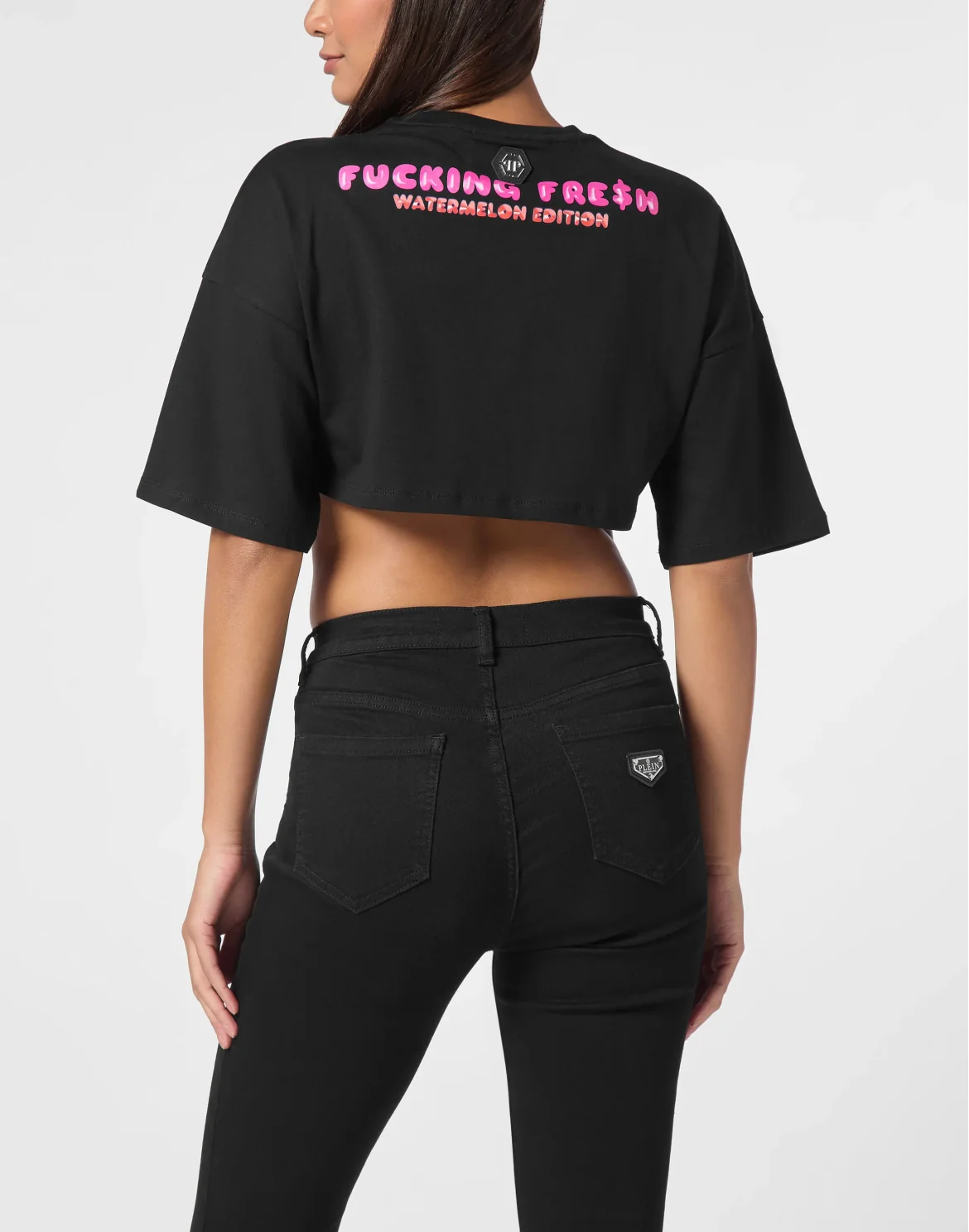 Cropped T-shirt Tutti Frutti, цвет: Черный