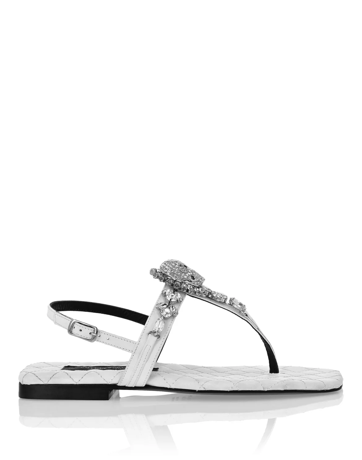 Flat Nappa Sandals Crystal, цвет: Белый