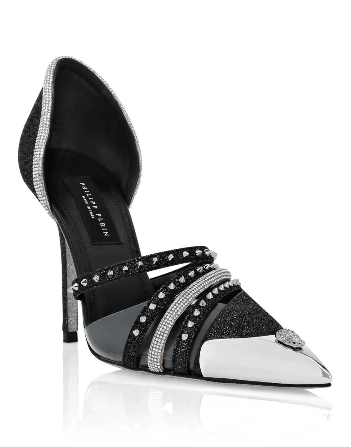 Glitter & Suede Decollete Pumps, цвет: Черный