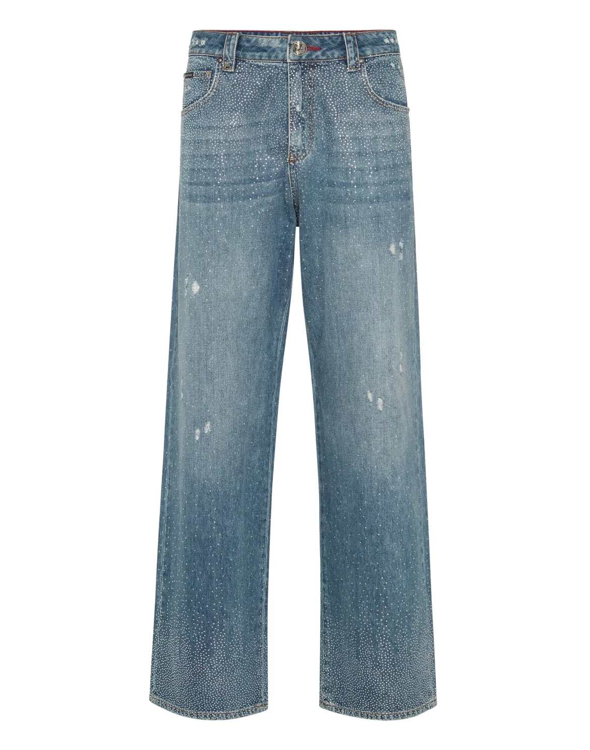 Denim Trousers Beach Boy Fit Strass, цвет: Синий