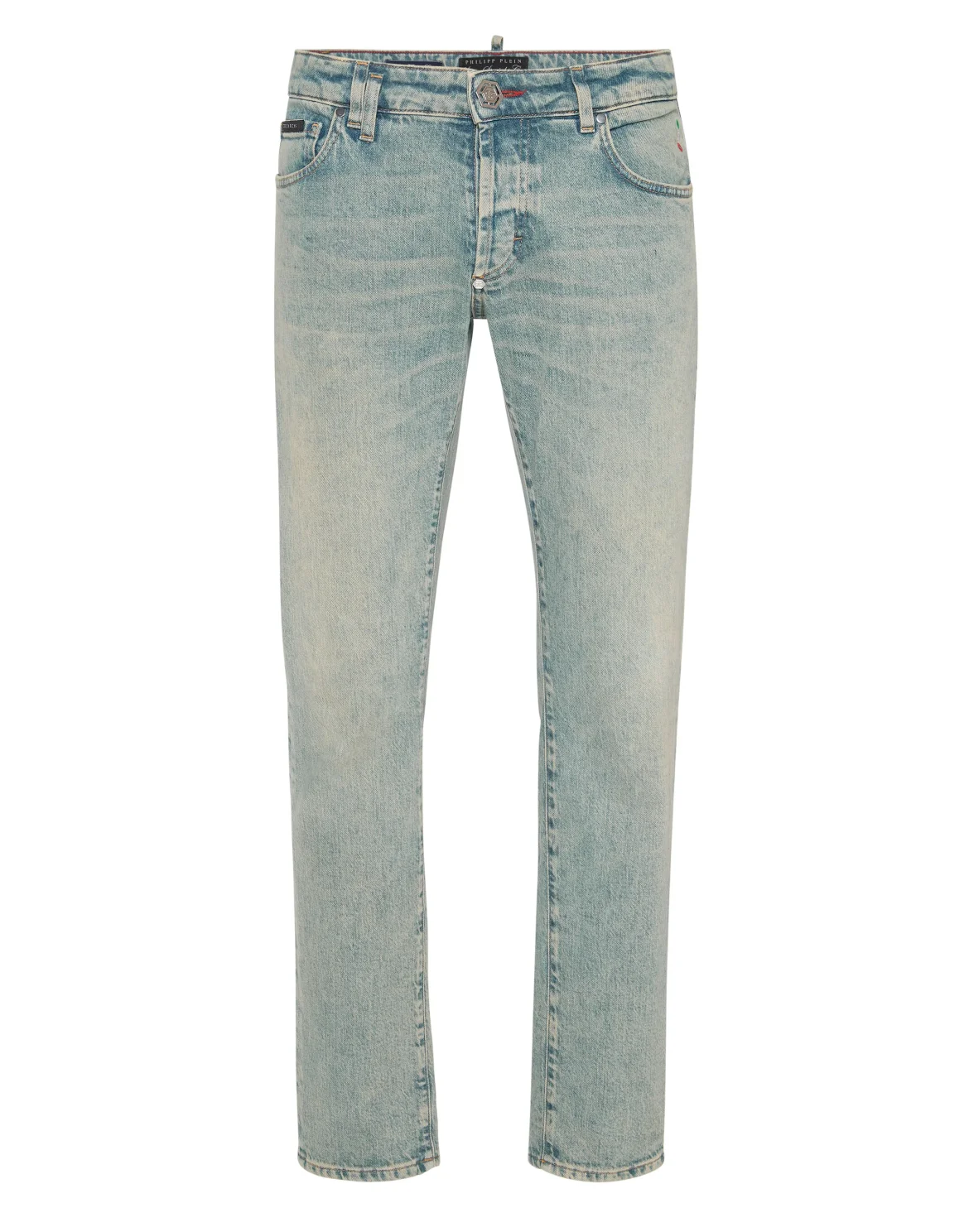 Denim Trousers Super Straight Cut 5 Pockets Signature, цвет: Синий