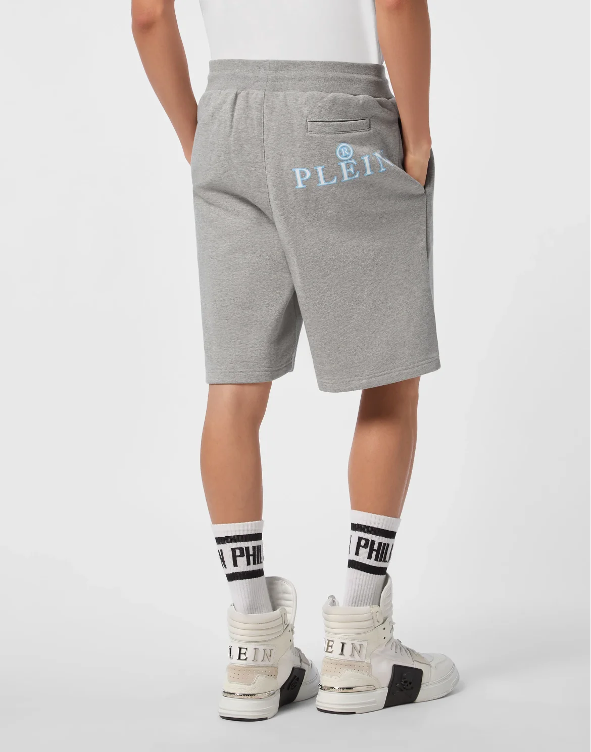 Baggy Fit Shorts Iconic Plein, цвет: Серый