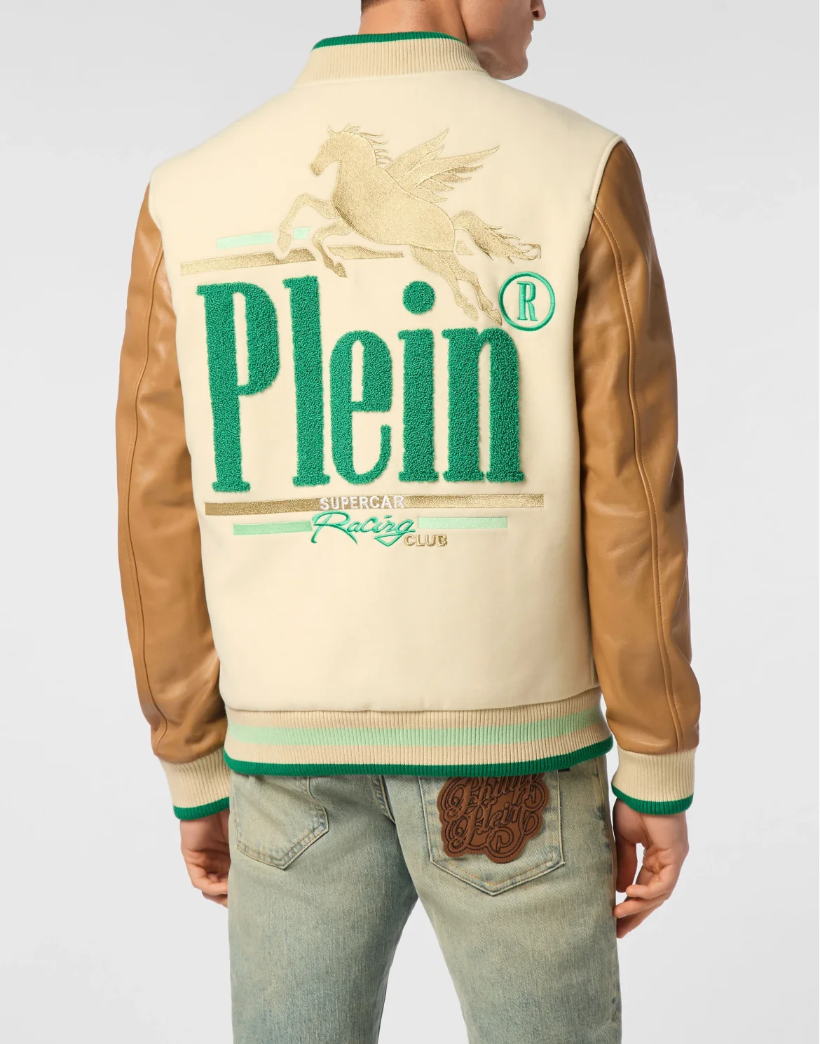 College Bomber Jacket LS Racing Club, цвет: Бежевый