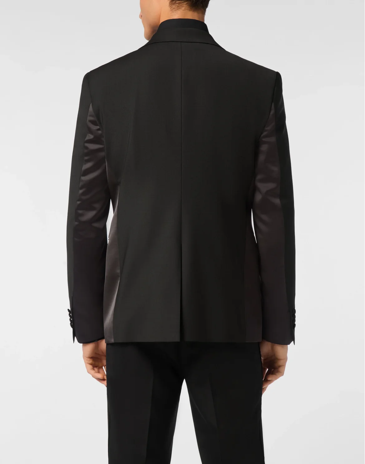 Satin/Wool Blazer Lord Fit Bicolor, цвет: Черный
