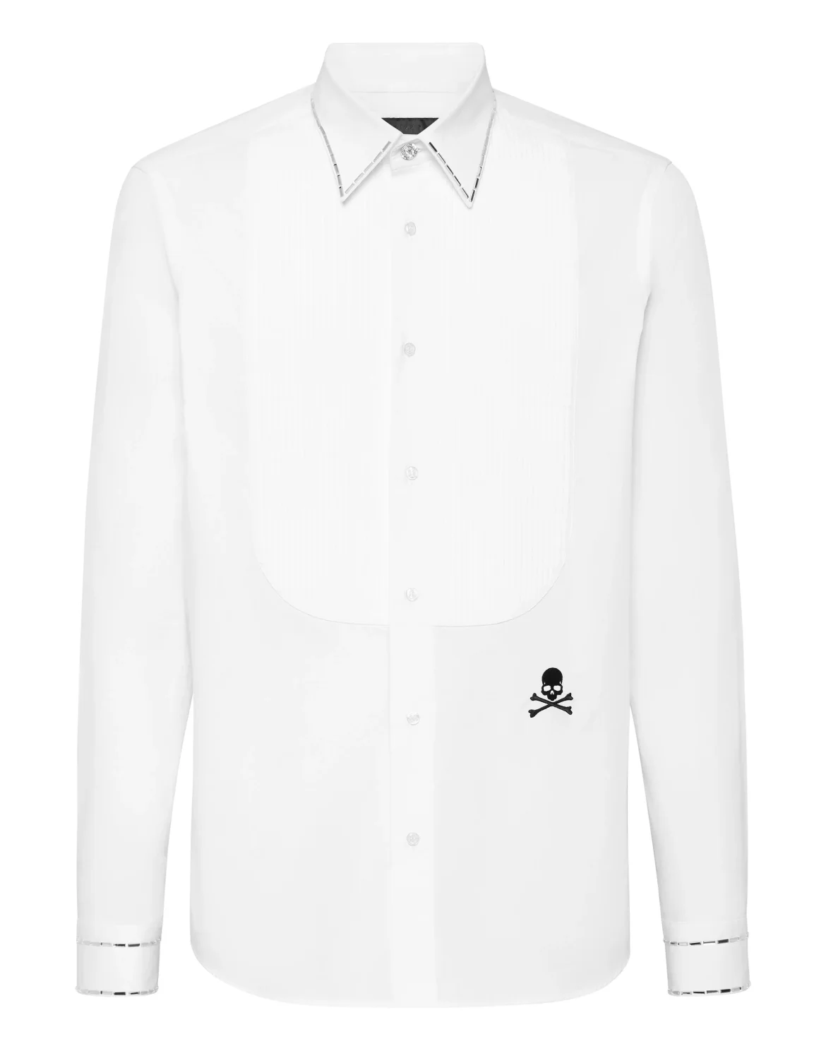 Shirt Black Tie Cut LS Crystals, цвет: Белый