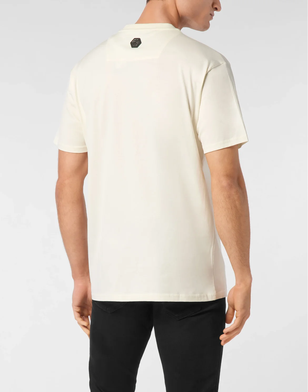 T-shirt Round Neck SS Border Check, цвет: Бежевый
