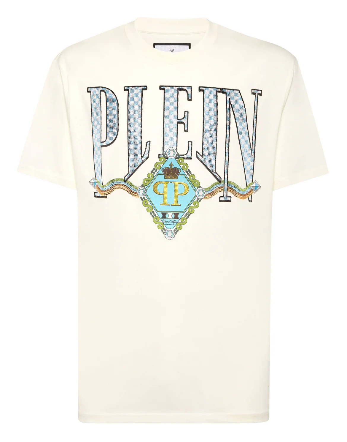 T-shirt Round Neck SS Border Check, цвет: Бежевый