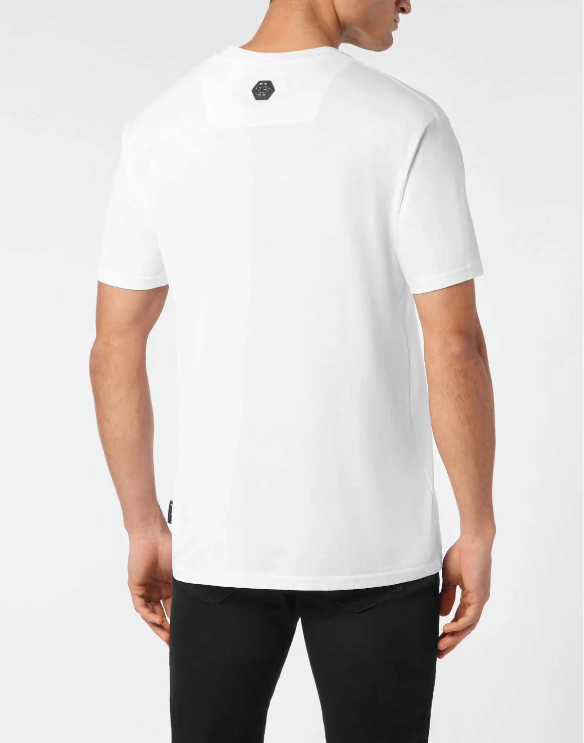 T-shirt Round Neck SS Coursive Border, цвет: Белый