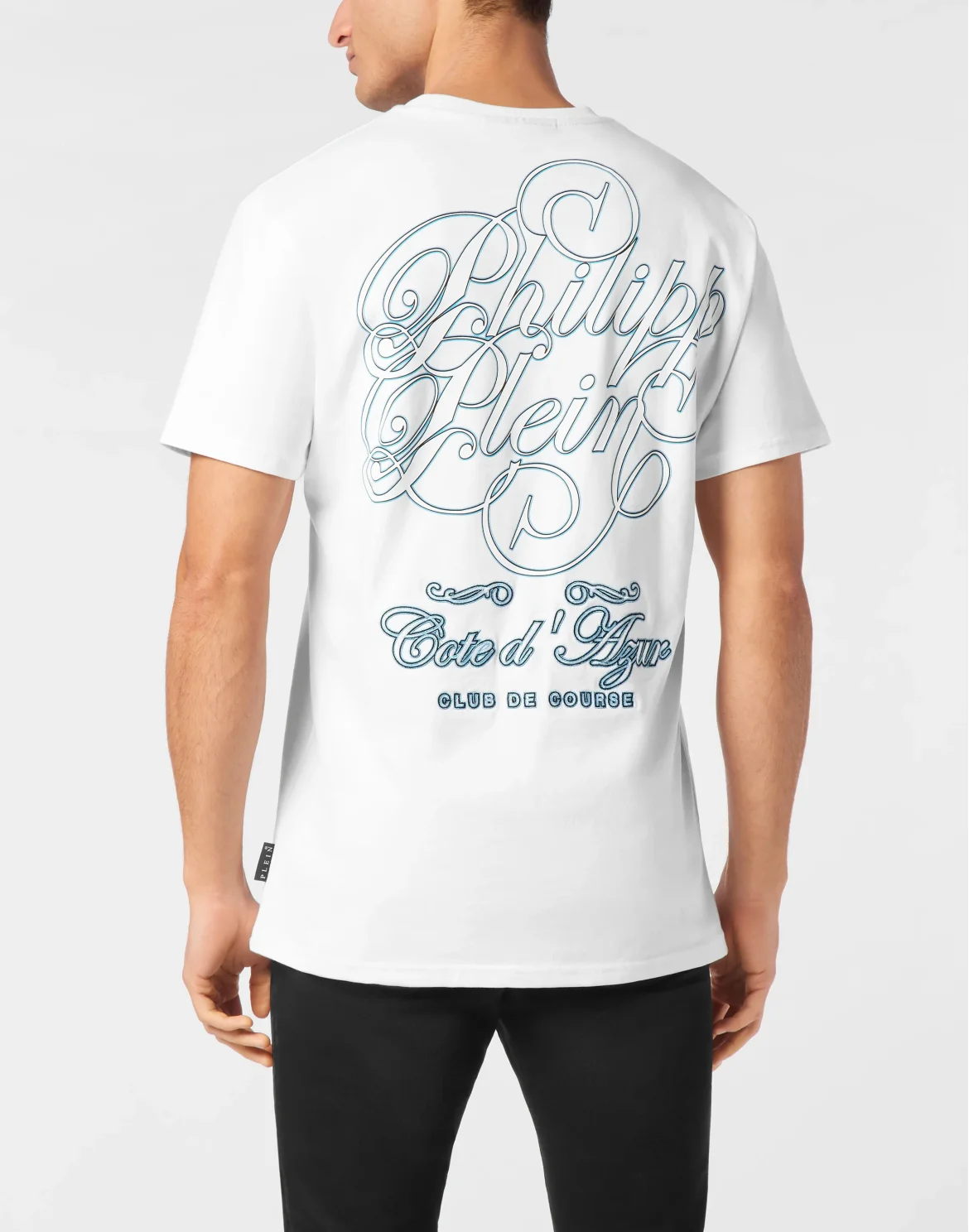 T-shirt Round Neck Plein Coursive Stones, цвет: Белый