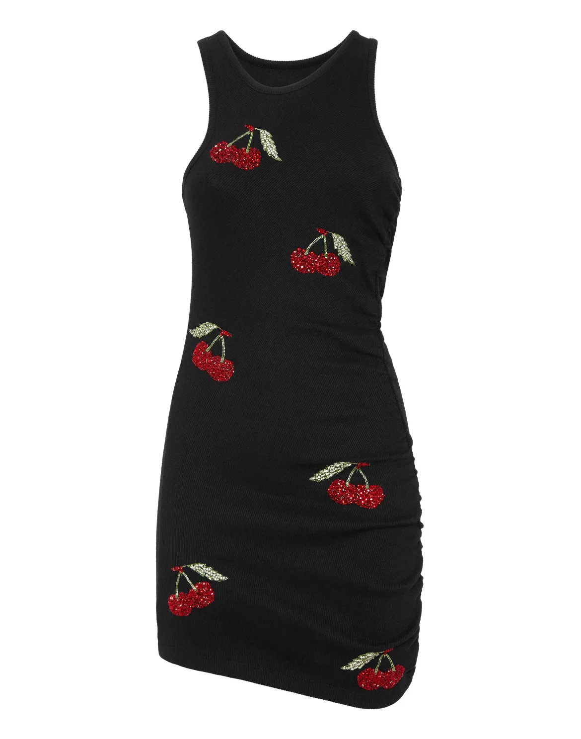 Mini Dress Rib Cherries, цвет: Черный