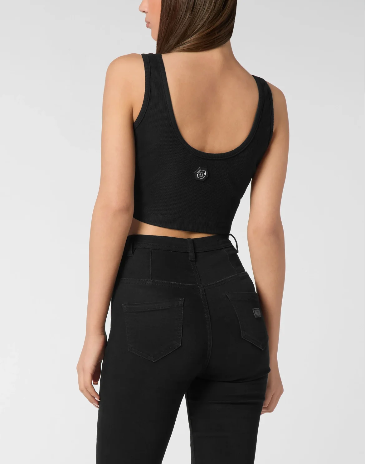 Jersey Rib Cropped Top Stones, цвет: Черный